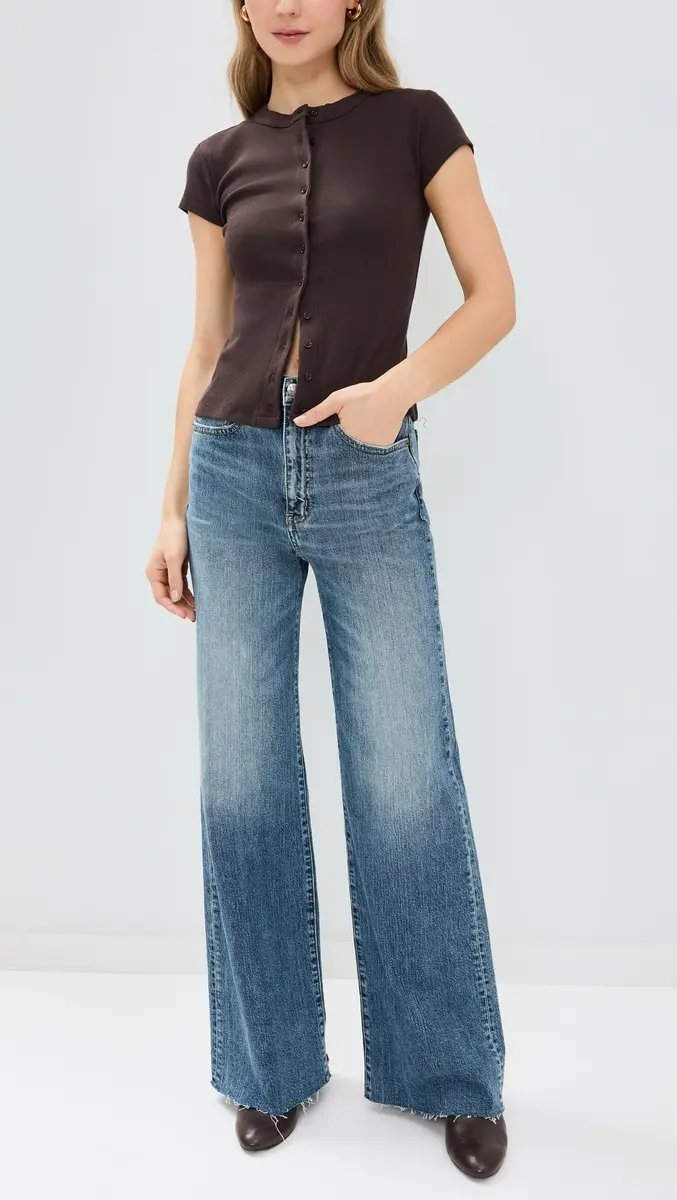 DAZE Women's Far Out Jeans, 28 | High-rise Wide Leg in Stunner with Structured Fit - view 5