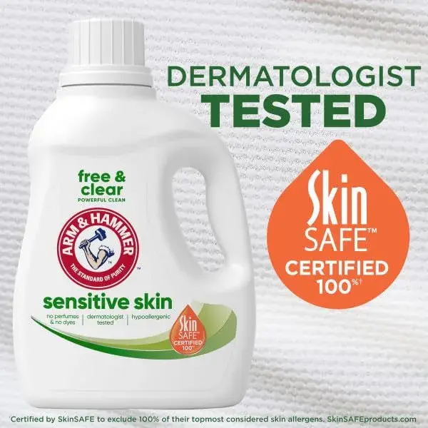Arm & Hammer Sensitive Skin Free & Clear Liquid Laundry Detergent 975ml (33 fl oz) | Hypoallergenic Laundry Detergent - view 4