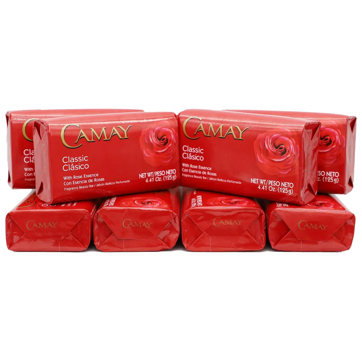 Camay Classic Bar Soap, Rose Essence, 8-Pack of 4.41 Oz Each | Scented, Moisturizing for All Skin Types - main product image