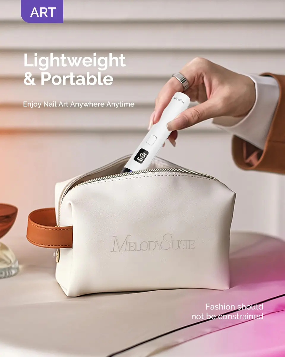 MelodySusie P-ART01R Flash Cure UV Nail Lamp 4.45in (11.3cm) | Rechargeable Cordless Handheld for Gel Polish - view 5