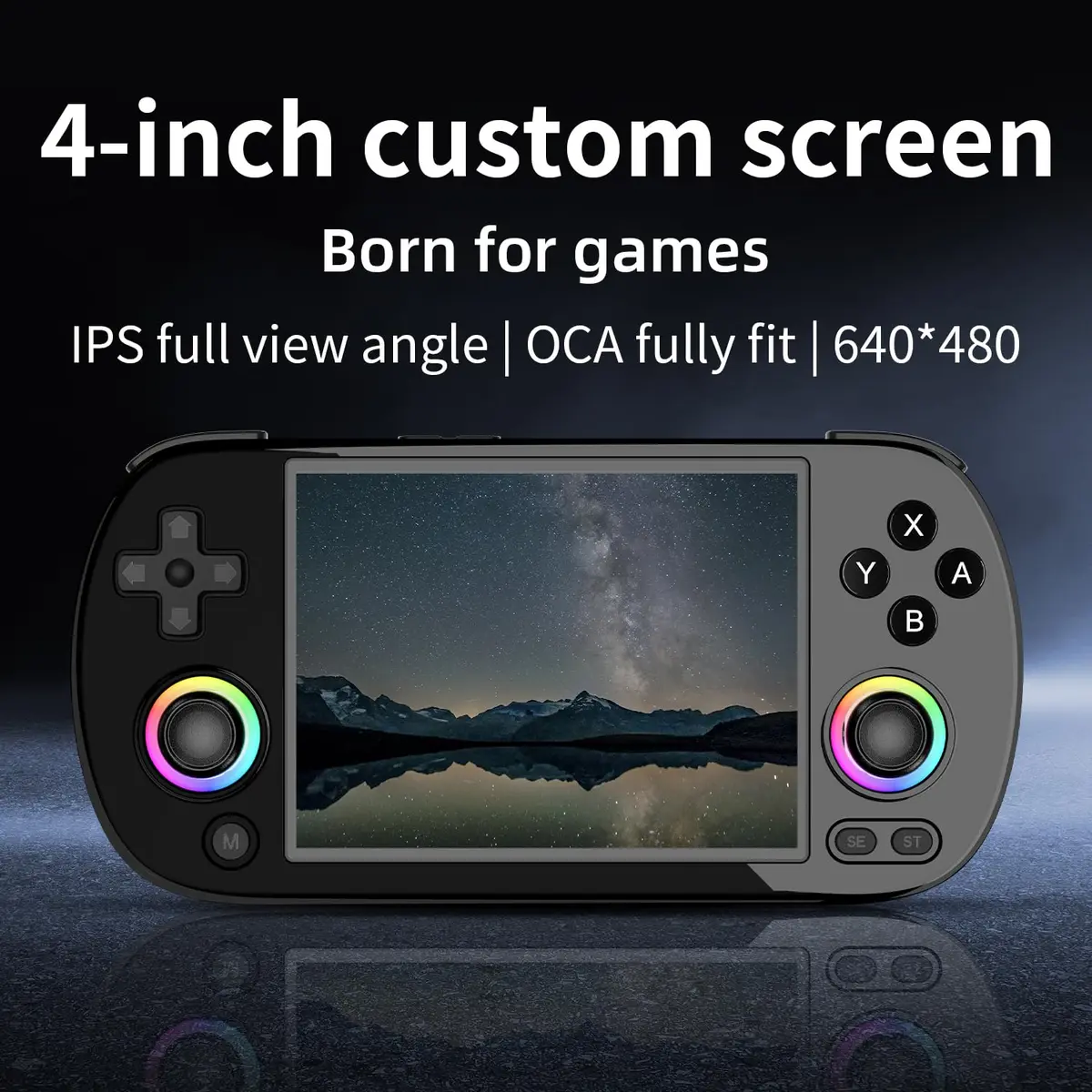 Doriteney RG40XXH Retro Handheld Game Console 4.0-inch IPS Screen Linux System 64GB | 5000+ Games RGB Lighting - view 2