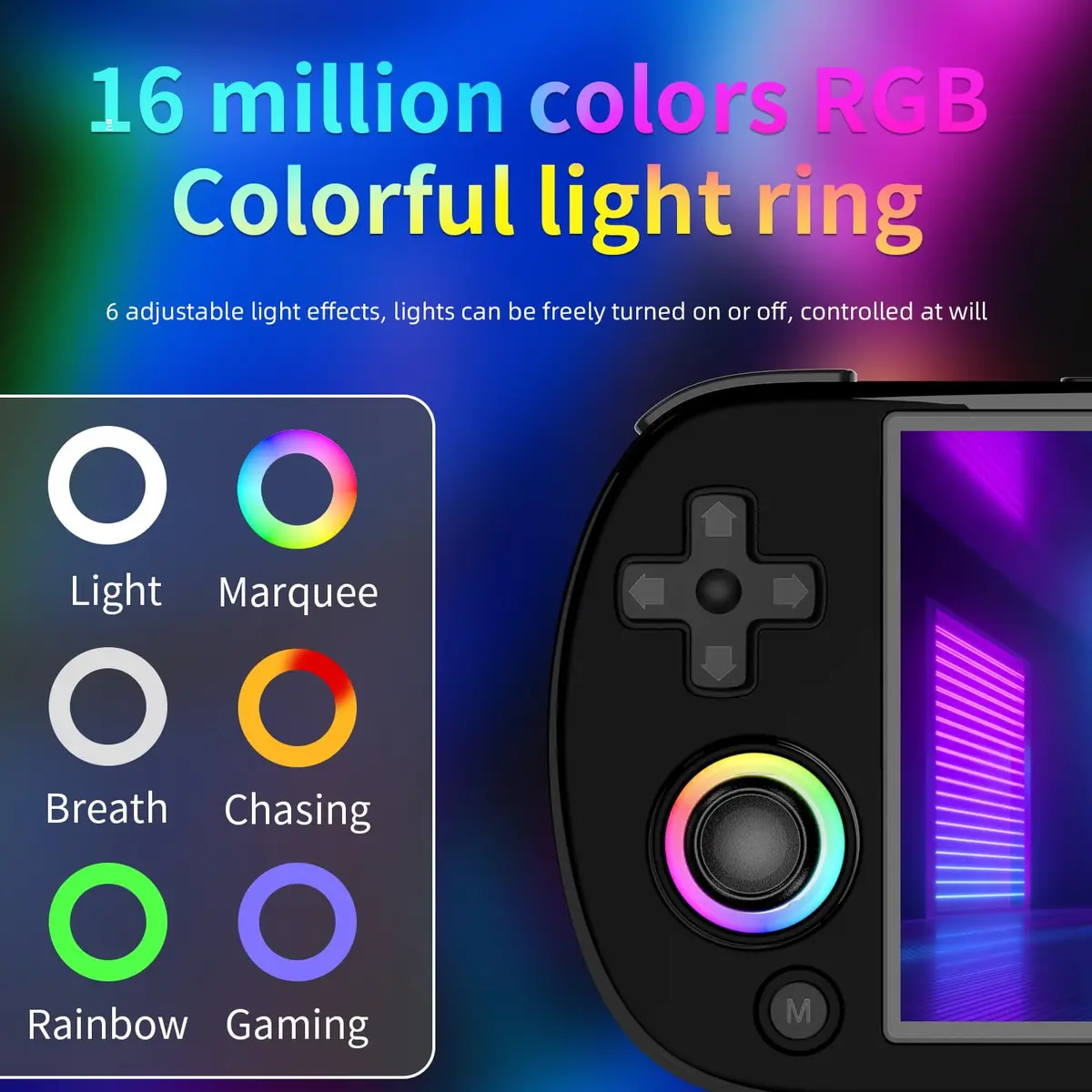 Doriteney RG40XXH Retro Handheld Game Console 4.0-inch IPS Screen Linux System 64GB | 5000+ Games RGB Lighting - view 4