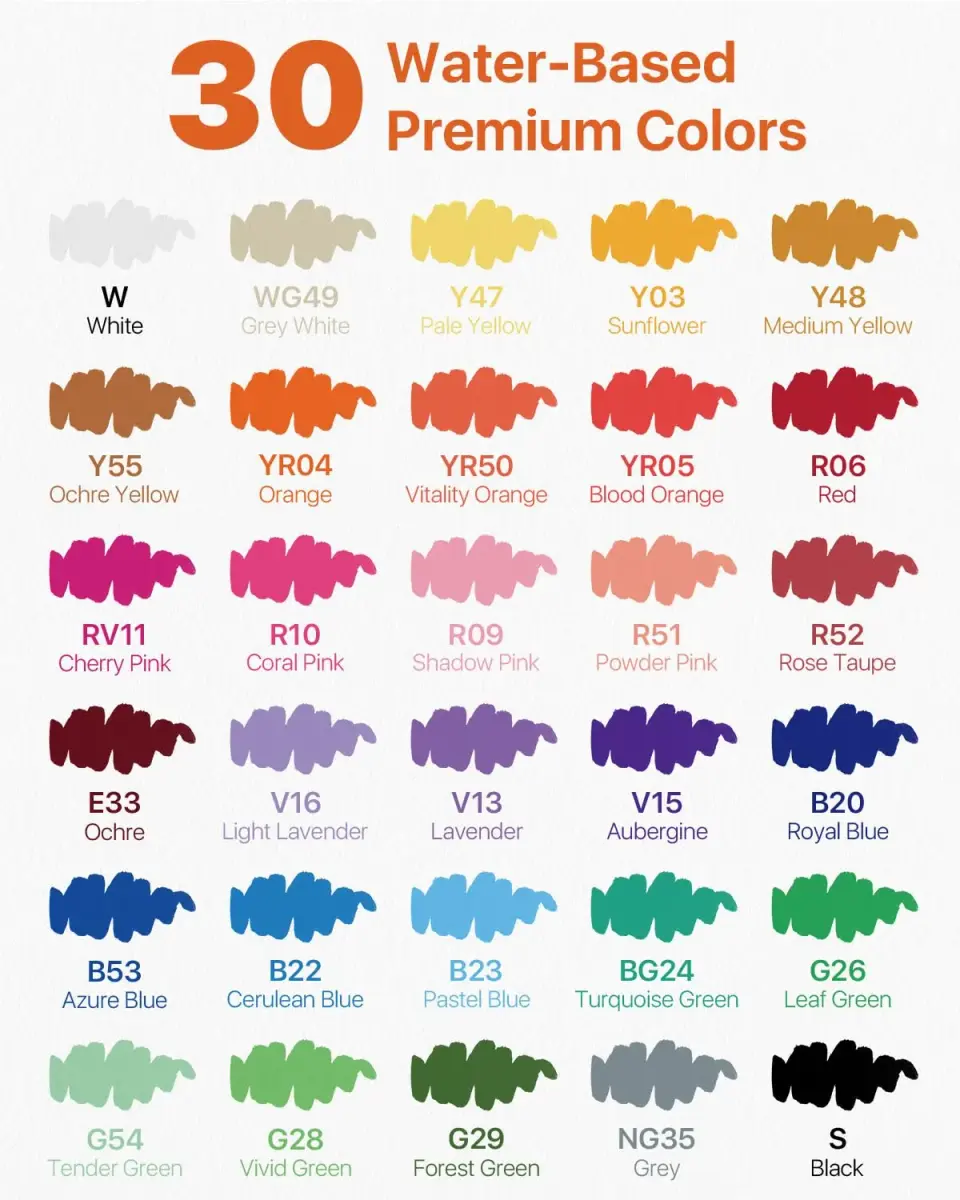 JusArt Acrylic Paint Markers Brush Tip 30 Colors, Automatic Ink Control | ASTM D4236 & EN71 Certified - view 7