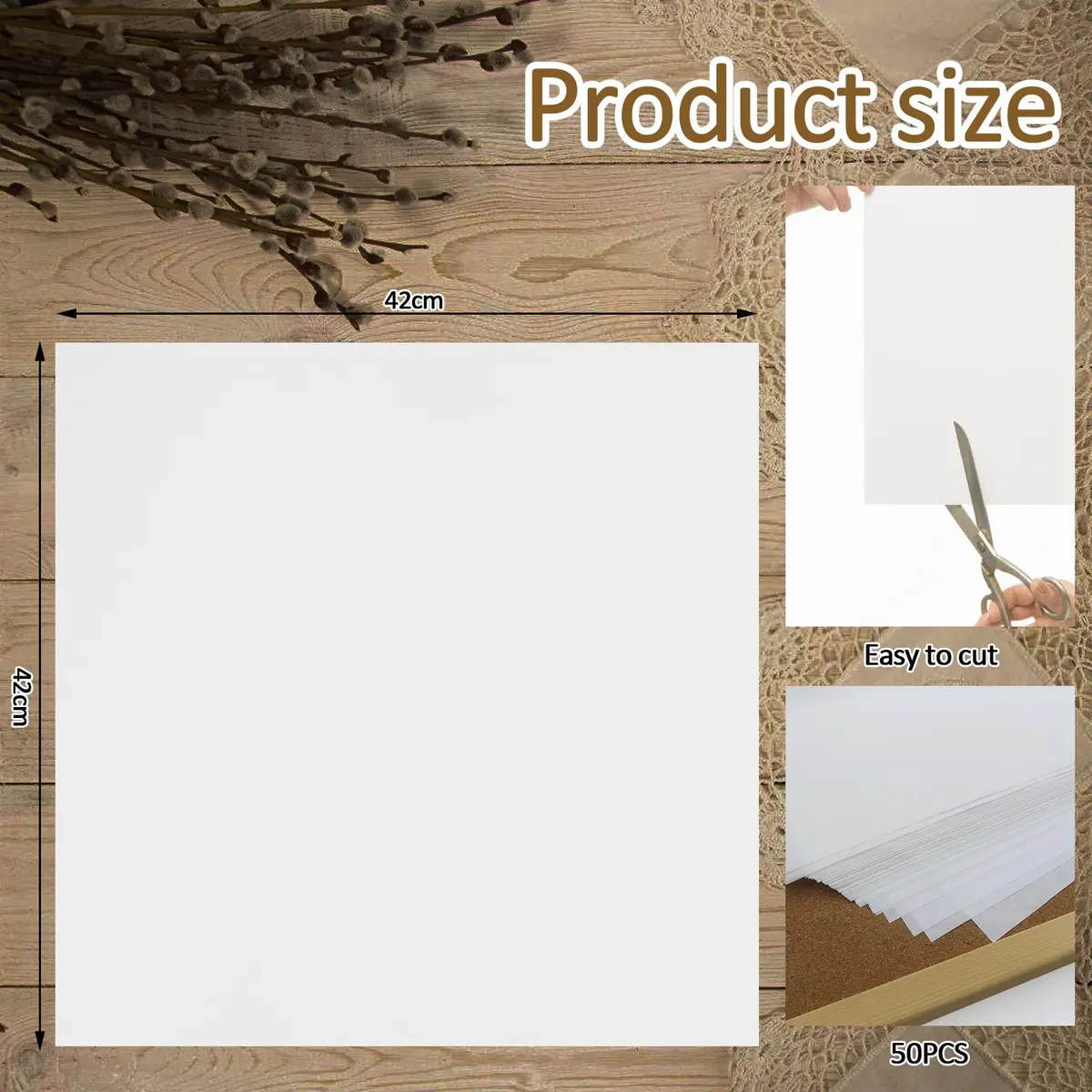 CXIIPOL Artist Teabag Paper 16.54x16.54 Inches (50 Sheets) | Wet Strength Tissue for Mixed Media & Printmaking - view 2