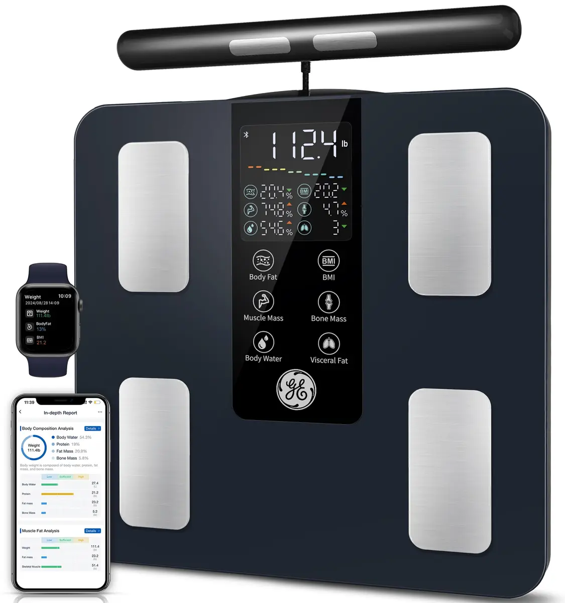 GE Smart Body Composition Analyzer Scale 2.05 kg (4.5 lb) | 50+ Metrics with FDA Approved Technology - main product image