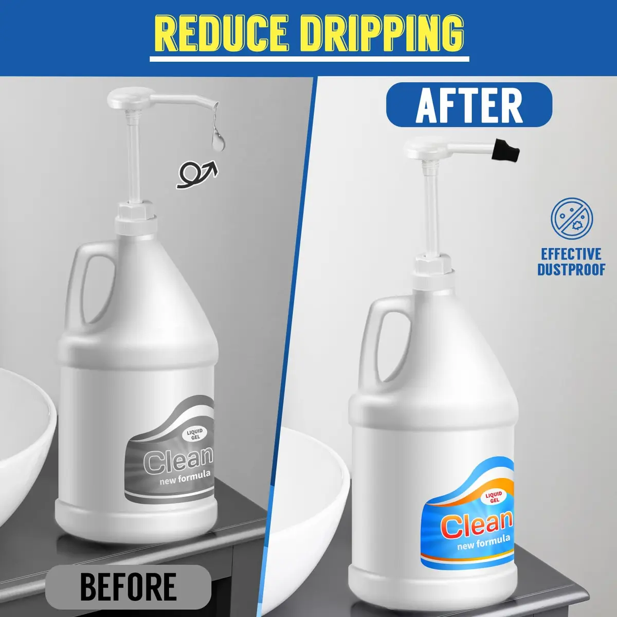 DupakSYS 2 Pack 5 Gallon Pump Dispenser 1 oz Pump with 50cm Extended Tube | Dispenses 30cc Per Press - view 5