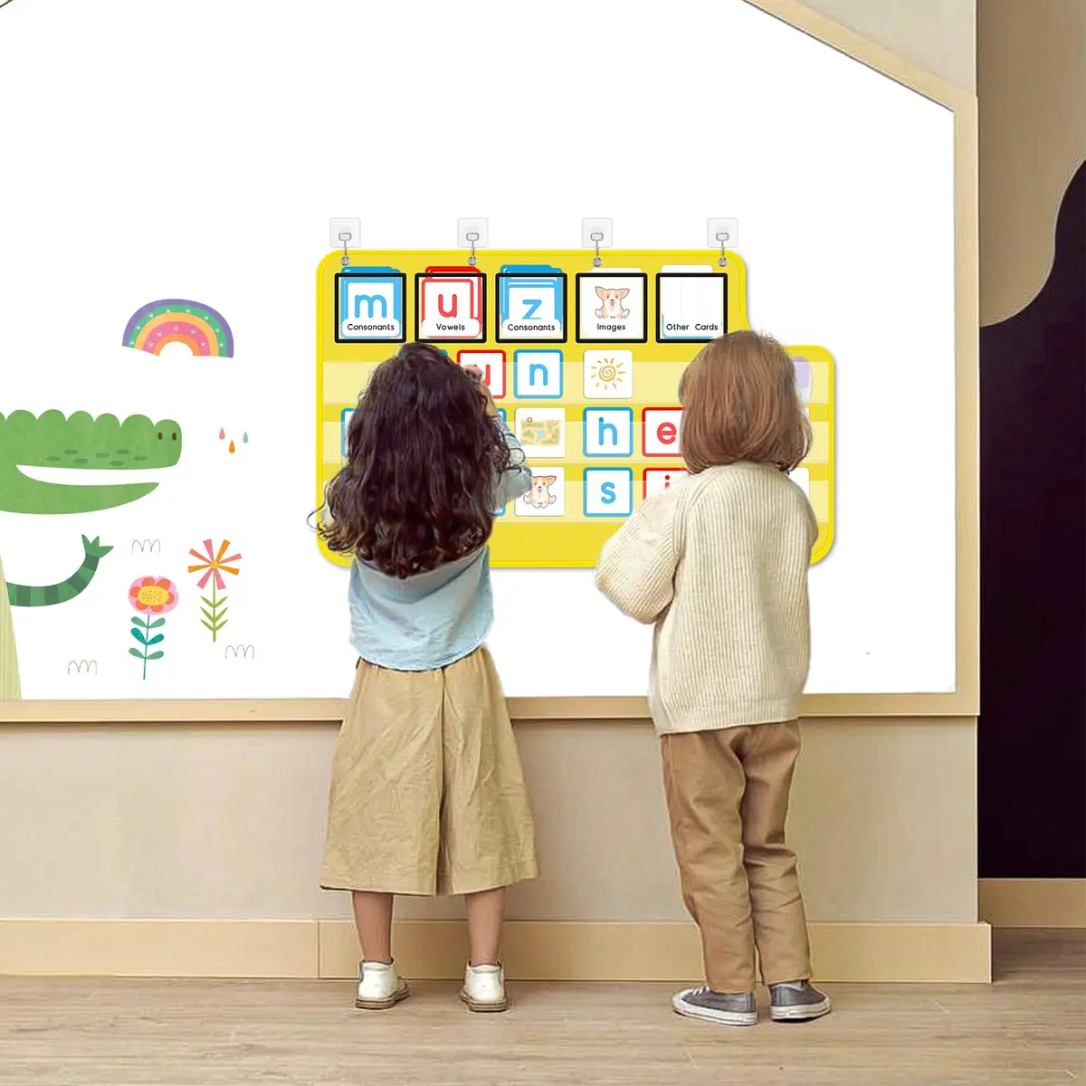 ALSLEA School Bus Shaped Pocket Chart 86cm x 56cm (33 ⅞ " x 22") | Large Classroom Hanging Organizer - view 7