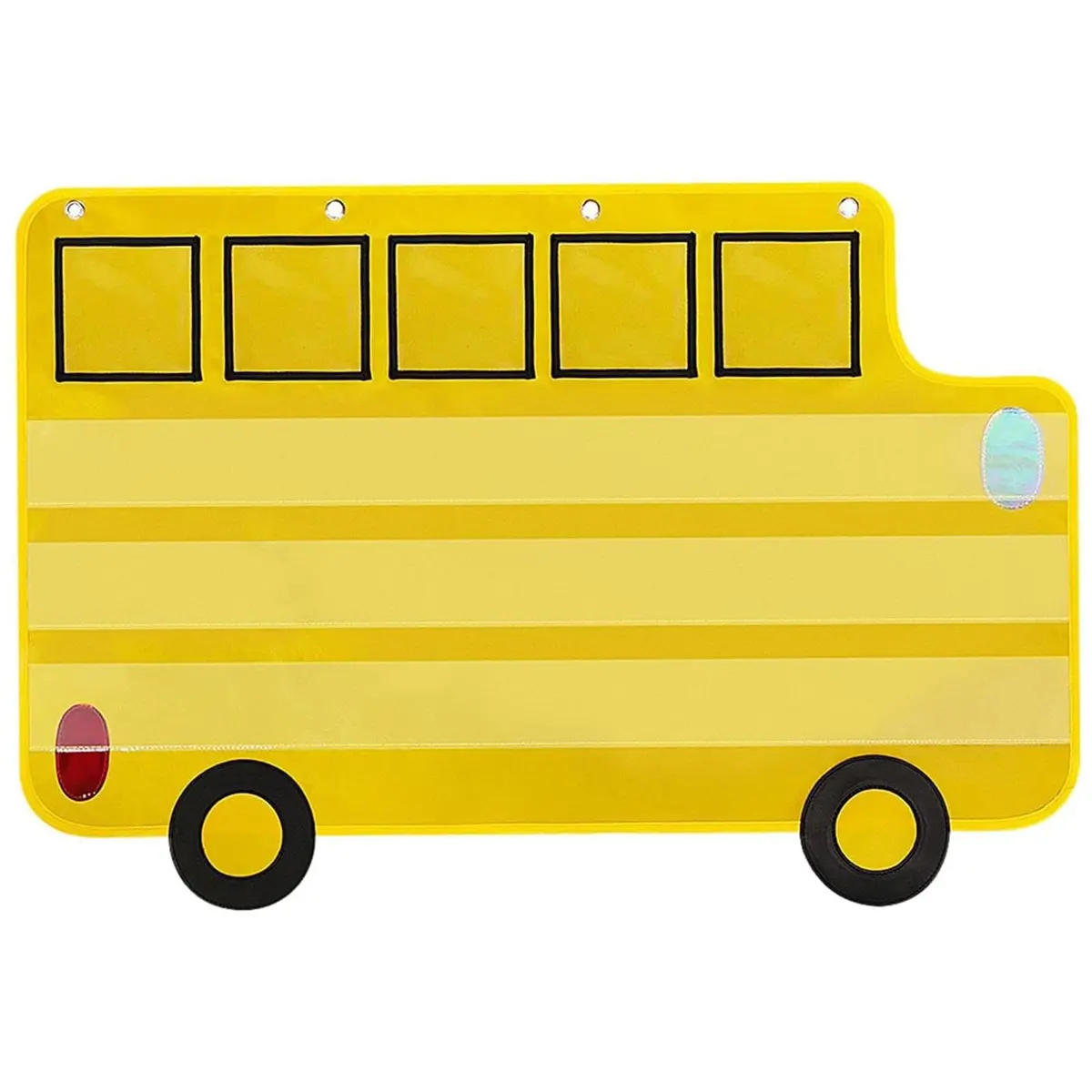 ALSLEA School Bus Shaped Pocket Chart 86cm x 56cm (33 ⅞ " x 22") | Large Classroom Hanging Organizer - view 8