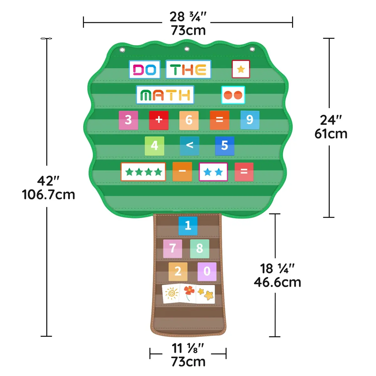 ALSLEA Large Hanging Pocket Chart 107cm x 73cm (42"x 28 ¾") | 11 Pockets for Classroom Organization - view 6