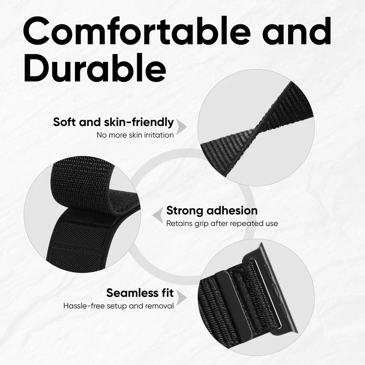 Straplanet Apple Watch Sport Armband & Ankle Strap | Breathable Nylon, Adjustable Fit (38mm-49mm) - view 3