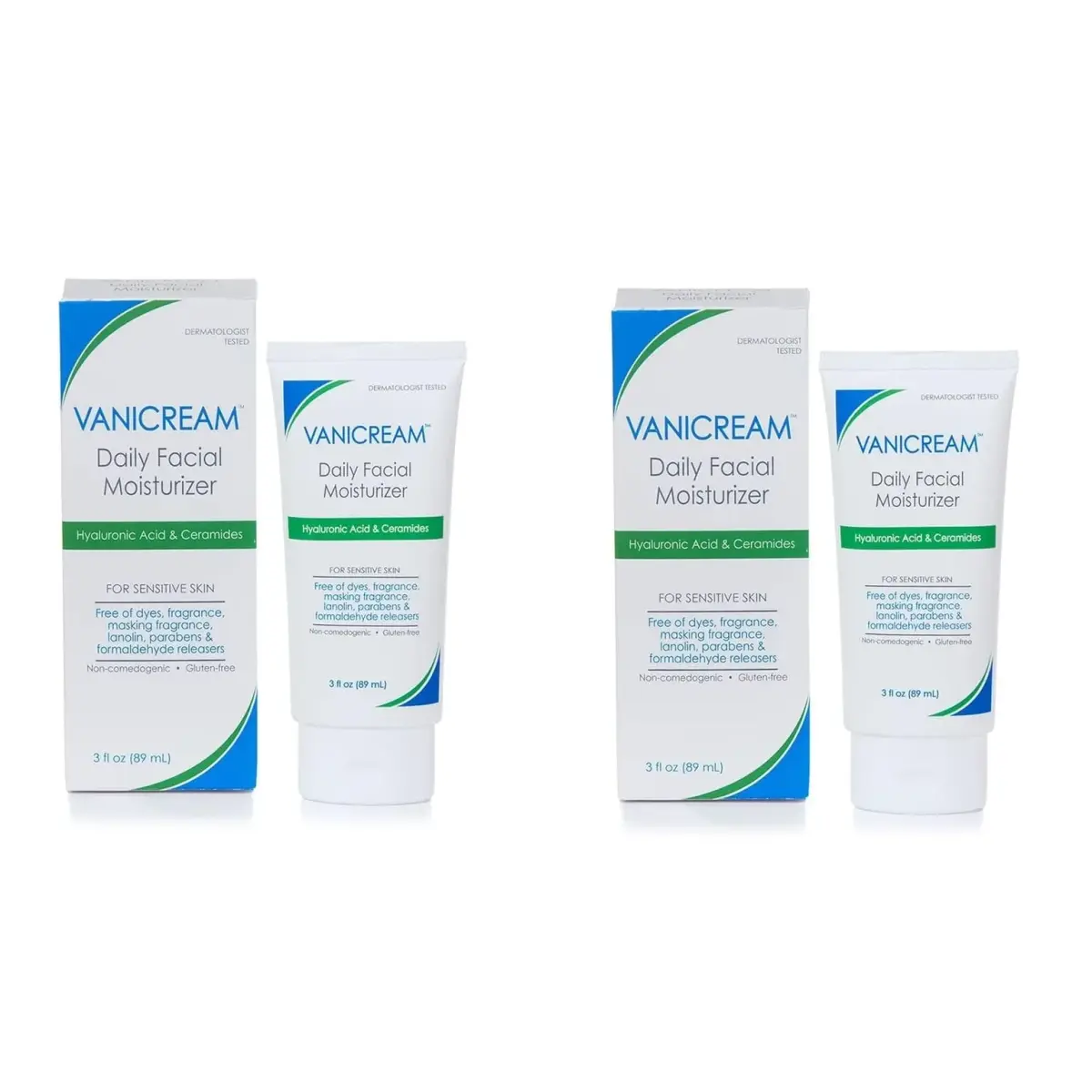 Vanicream Daily Facial Moisturizer 177ml (6 Fl Oz) Pack of 2 | For Sensitive Skin with Ceramides & Hyaluronic Acid - main product image