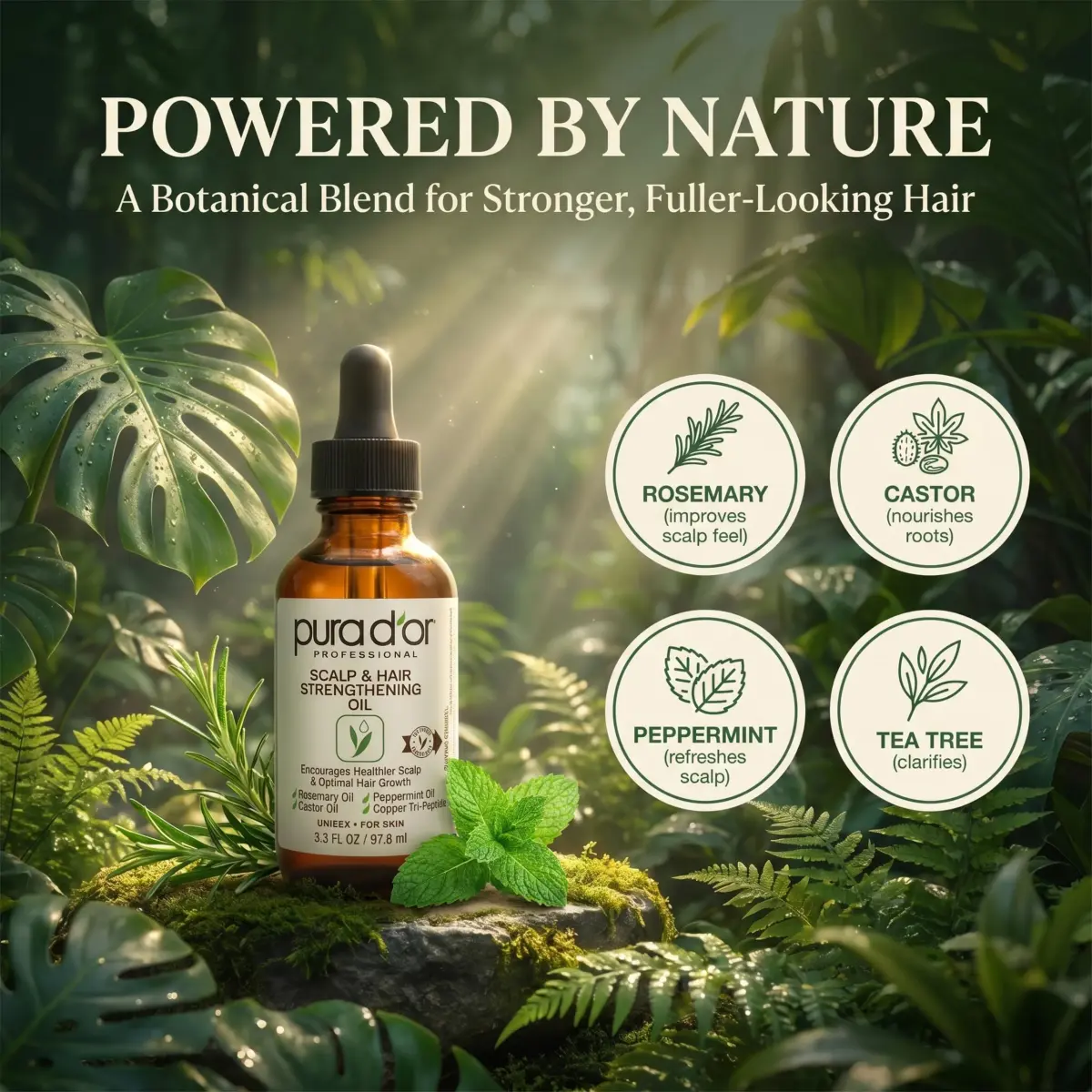 PURA D'OR Scalp & Hair Strengthening Oil 99ml (3.3 Fl Oz) | Ayurvedic Hair Growth & Breakage Reduction - view 6