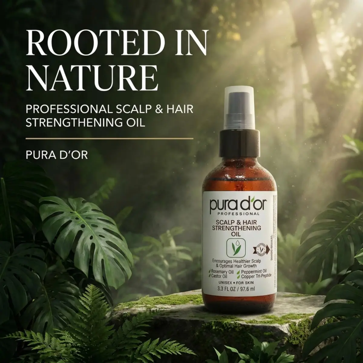 PURA D'OR Scalp & Hair Strengthening Oil 99ml (3.3 Fl Oz) | Ayurvedic Hair Growth & Breakage Reduction - view 2