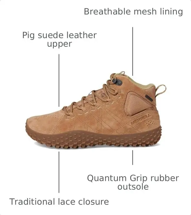 Merrell Wrapt Mid WP Shoes for Women | Barefoot Fit, Water-Resistant, Tobacco (5.5 US) - view 4