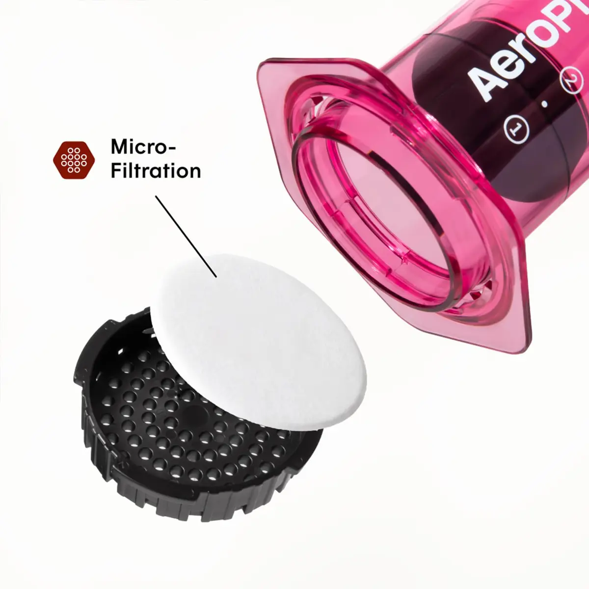 AeroPress Clear Pink Coffee Press | Portable 3-in-1 Brew Tech, Shatterproof Tritan, 10oz - view 3