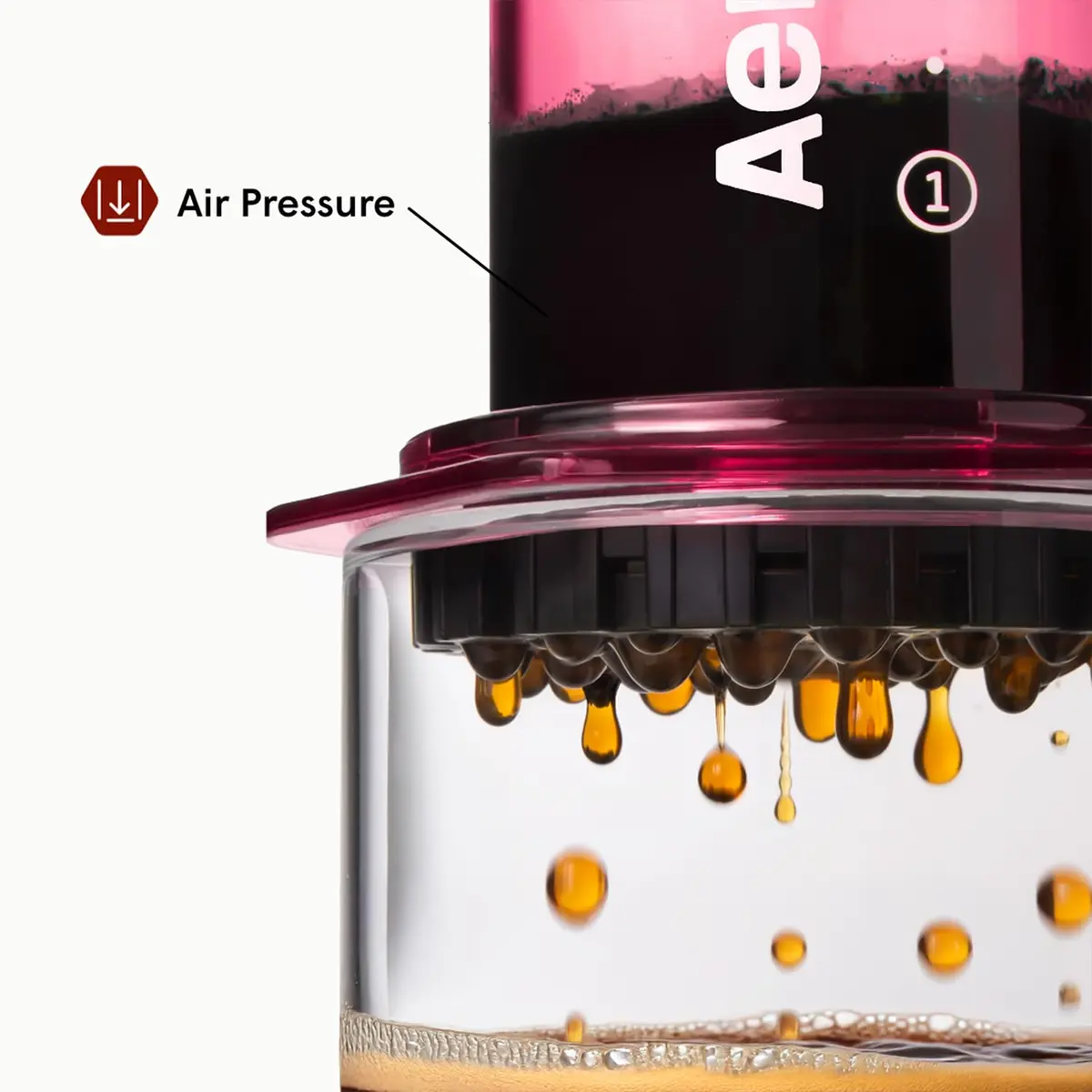 AeroPress Clear Pink Coffee Press | Portable 3-in-1 Brew Tech, Shatterproof Tritan, 10oz - view 4