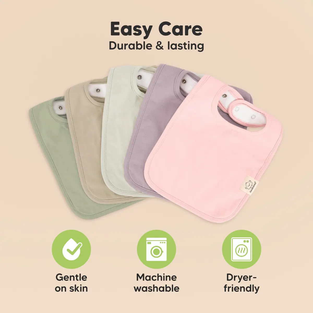 KeaBabies Organic Baby Bibs 8-Pack Dew | Ultra-Absorbent Cotton, Adjustable Nickel-Free Snaps - view 7