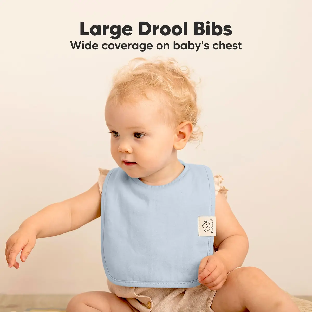 KeaBabies Organic Baby Bibs 8-Pack Dew | Ultra-Absorbent Cotton, Adjustable Nickel-Free Snaps - view 3