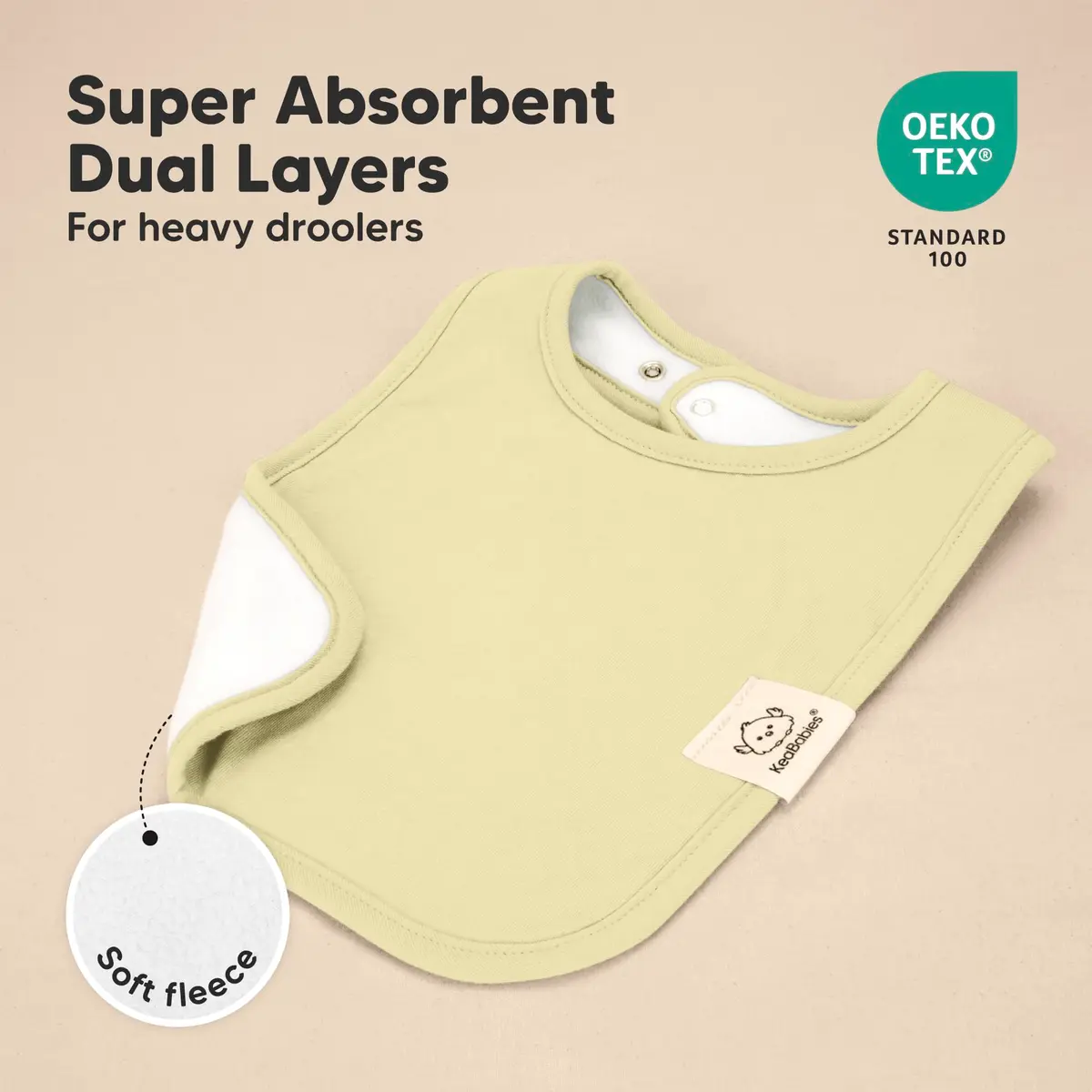 KeaBabies Organic Baby Bibs 8-Pack Dew | Ultra-Absorbent Cotton, Adjustable Nickel-Free Snaps - view 4