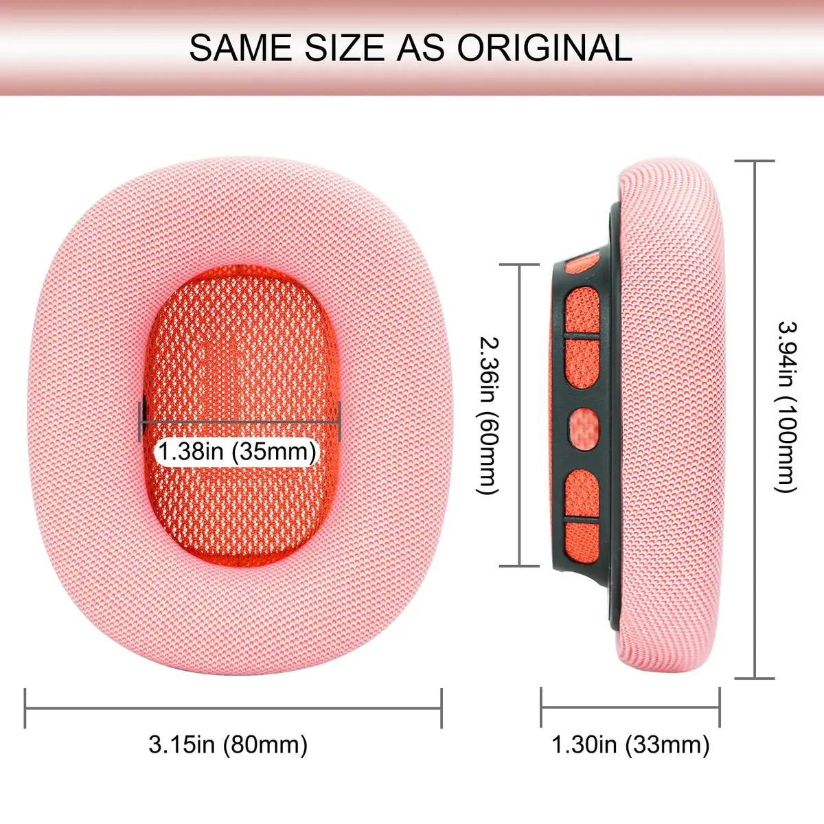 GEVO Pink Replacement Ear Cushions for AirPods Max 1 & 2 Headphones | Memory Foam & Magnetic Attachment - view 8