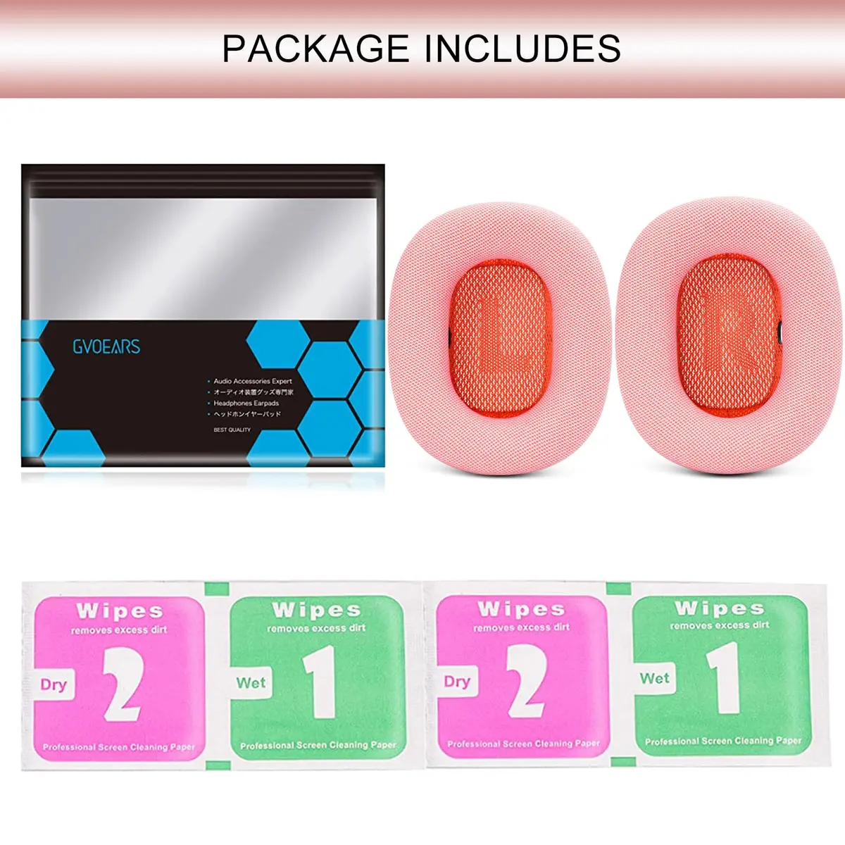 GEVO Pink Replacement Ear Cushions for AirPods Max 1 & 2 Headphones | Memory Foam & Magnetic Attachment - view 9