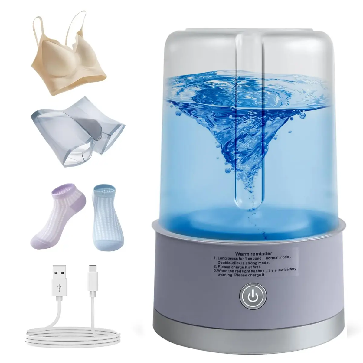 SUNHAIXIA Portable Mini Washing Machine | 1L Purple Washer | Compact Deep Cleans Underwear, Baby Clothes, Small Laundry - main product image