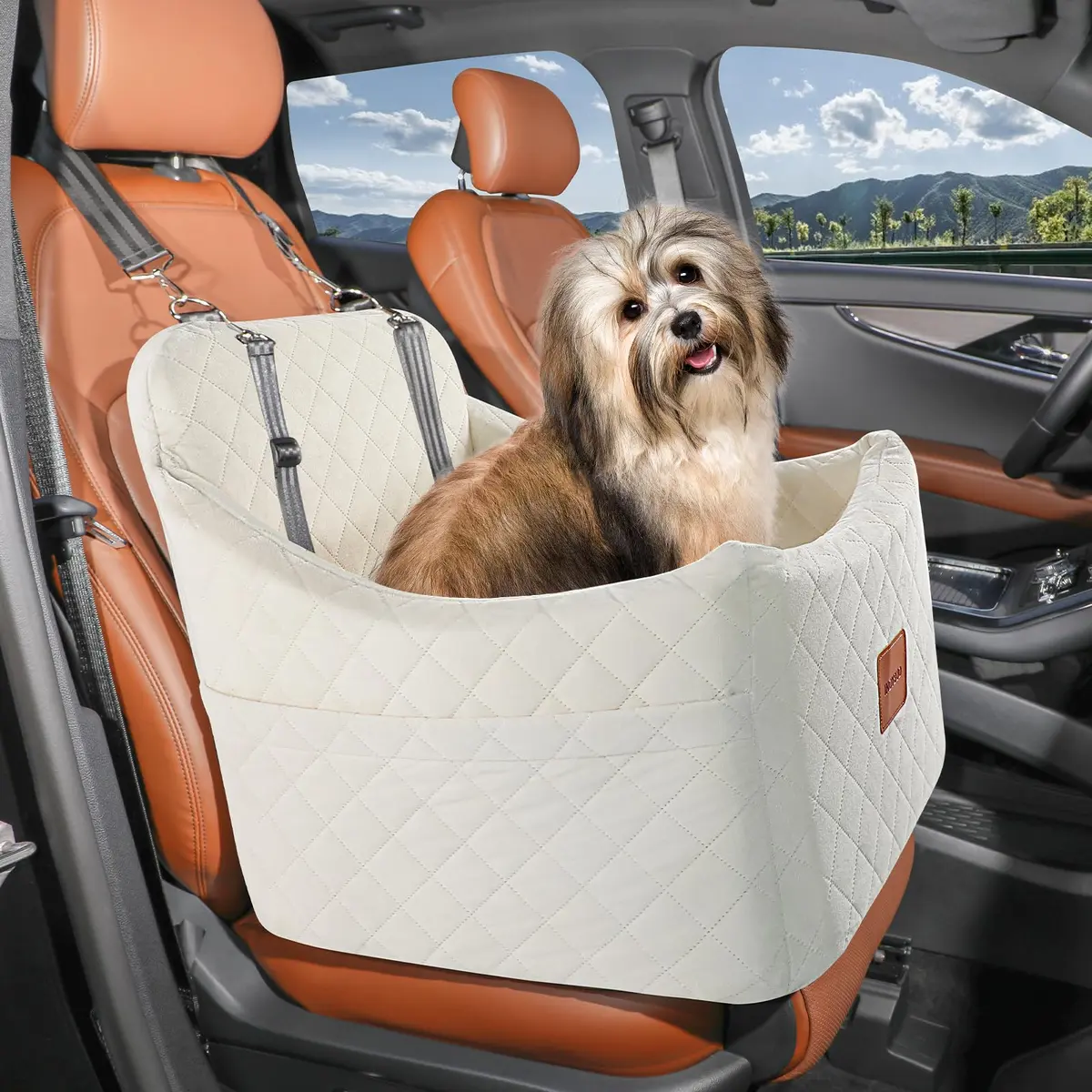 INDYBUD Dog Car Seat for Dogs up to 35lbs | Adjustable, Washable & Safe Travel Companion - view 7