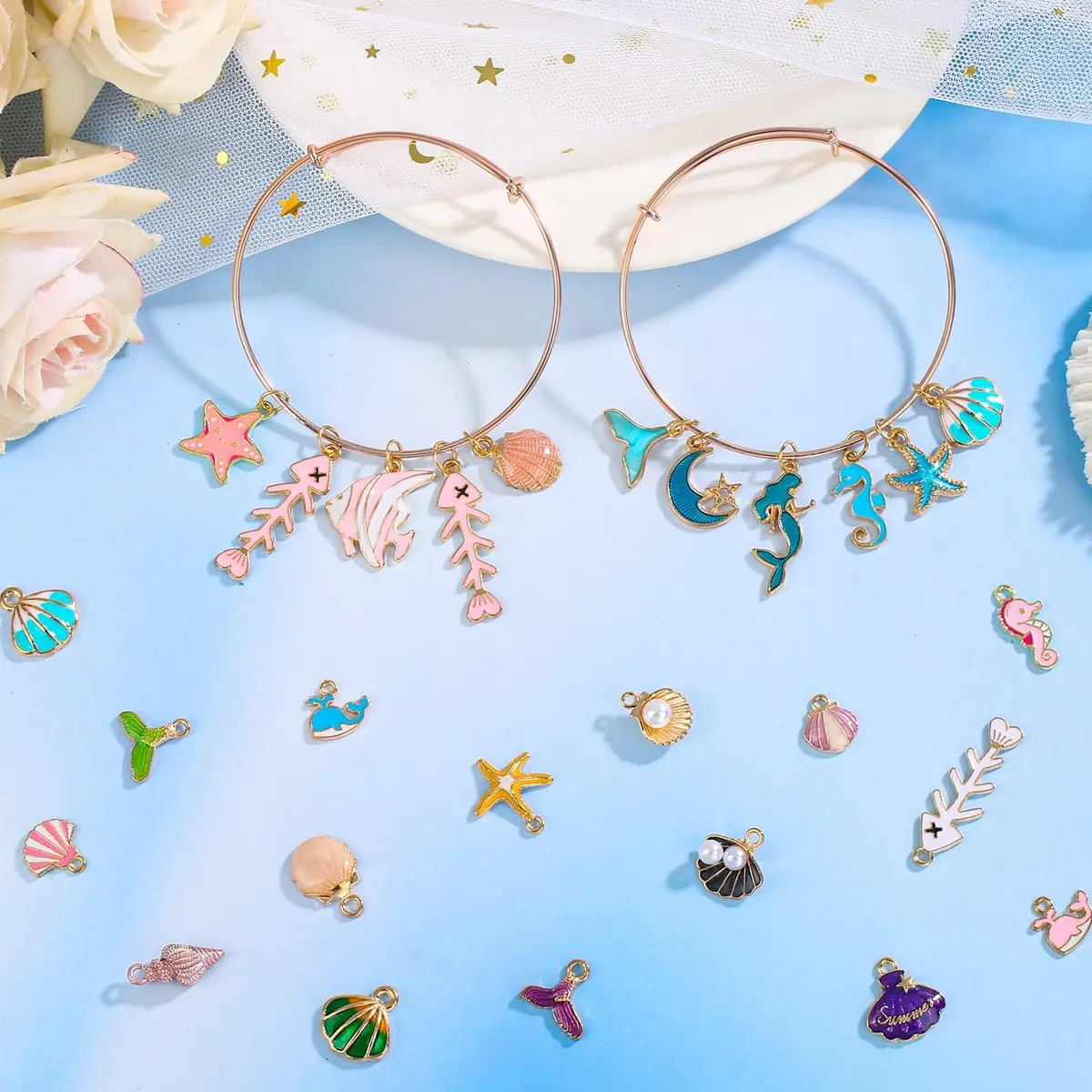 Acejoz 150 Pcs Ocean Beach Sea Charms for Jewelry Making and Crafting | Assorted Summer Sea Shells - view 6