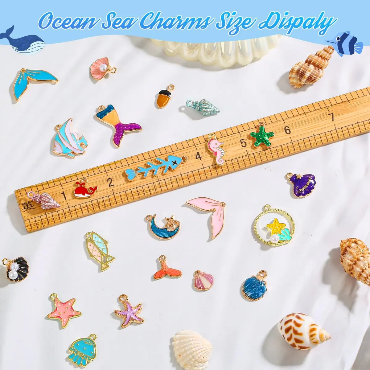 Acejoz 150 Pcs Ocean Beach Sea Charms for Jewelry Making and Crafting | Assorted Summer Sea Shells - view 3