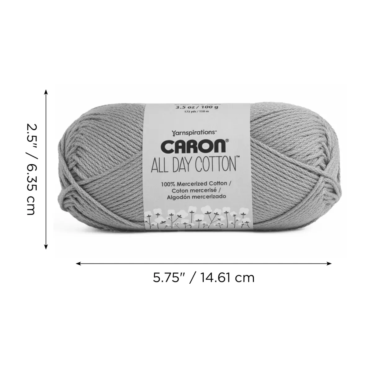 Caron All Day Cotton Yarn for Crocheting, Country Blue, 100g (3.52 oz) | 100% Mercerized Cotton - view 8