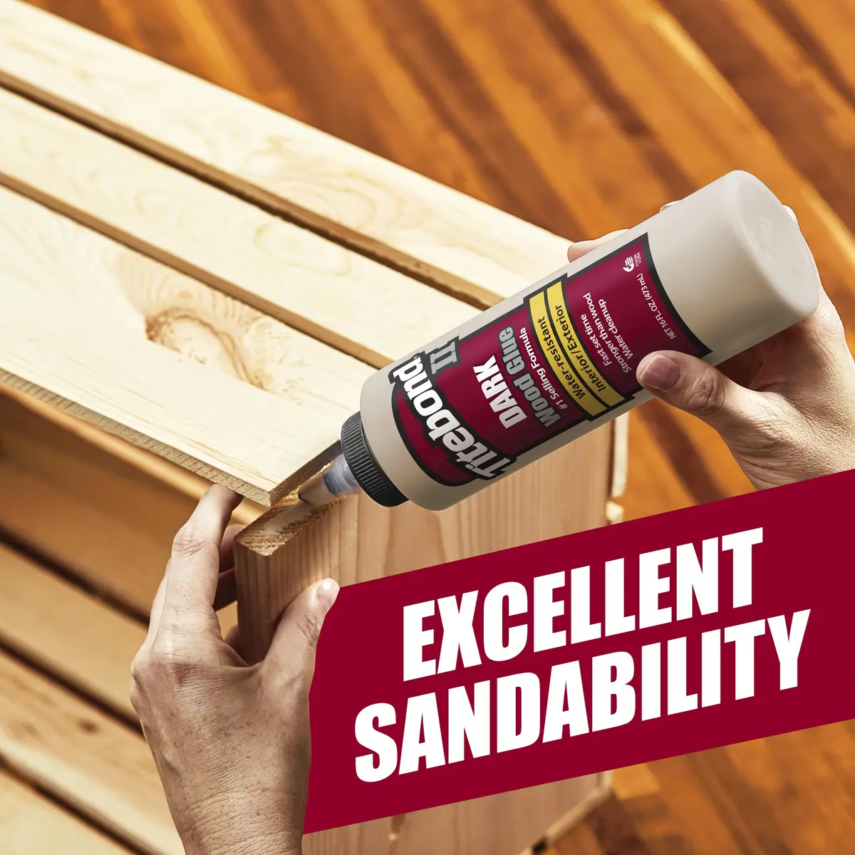Titebond Liquid Bonding Adhesive 8 oz | Cross-Linking Polyvinyl Acetate for Dark Wood - view 3