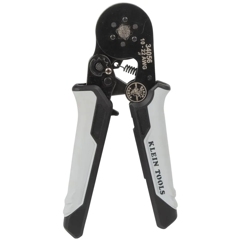 Klein Tools Ferrule Crimping Tool Hex Crimper for 10-22 AWG Wire Terminals | Adjustable Ratchet - main product image