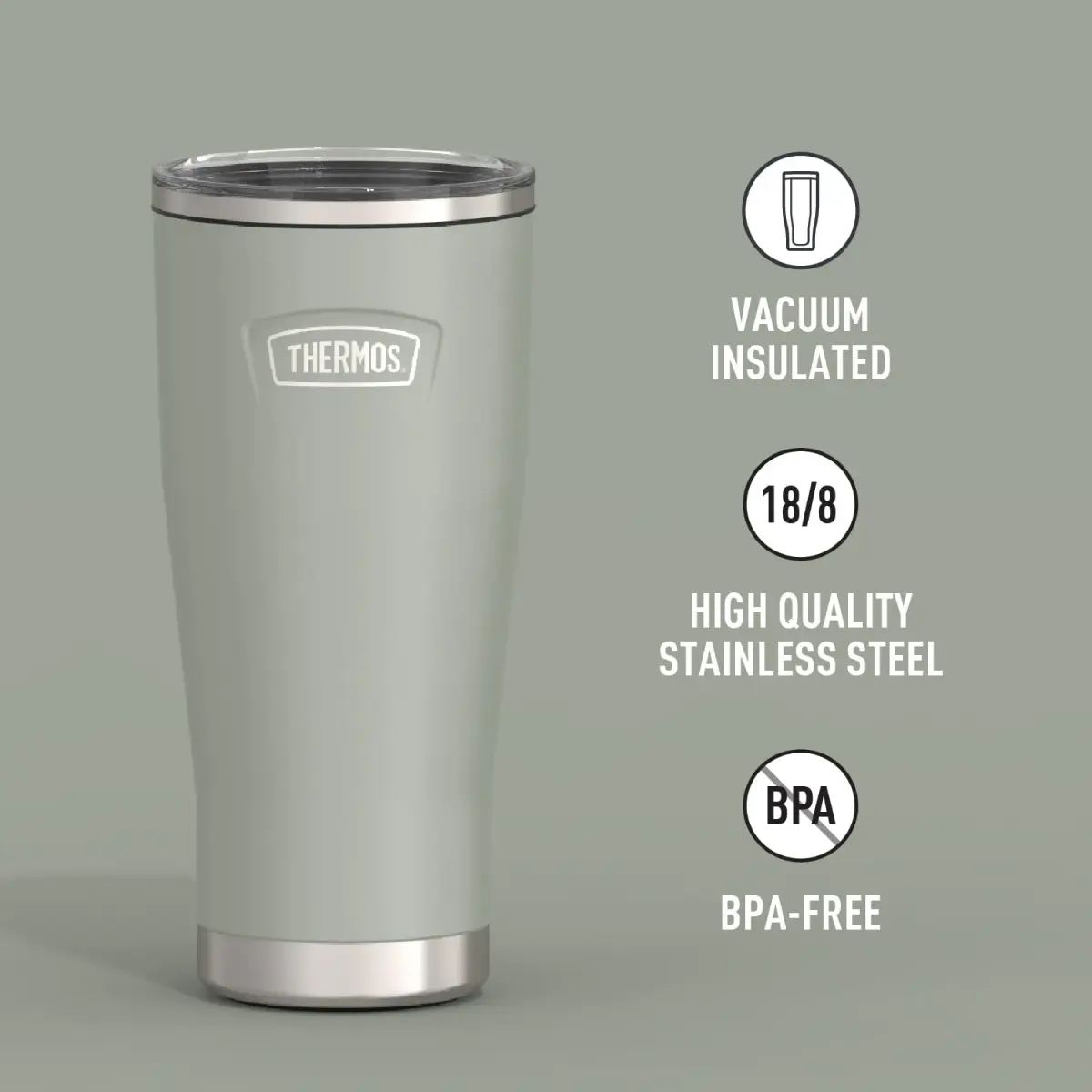 THERMOS Icon Series 24oz Stainless Steel Tumbler with Slide Lock Lid | 710ml (24 fl oz) Vacuum Insulated Tumbler - view 2