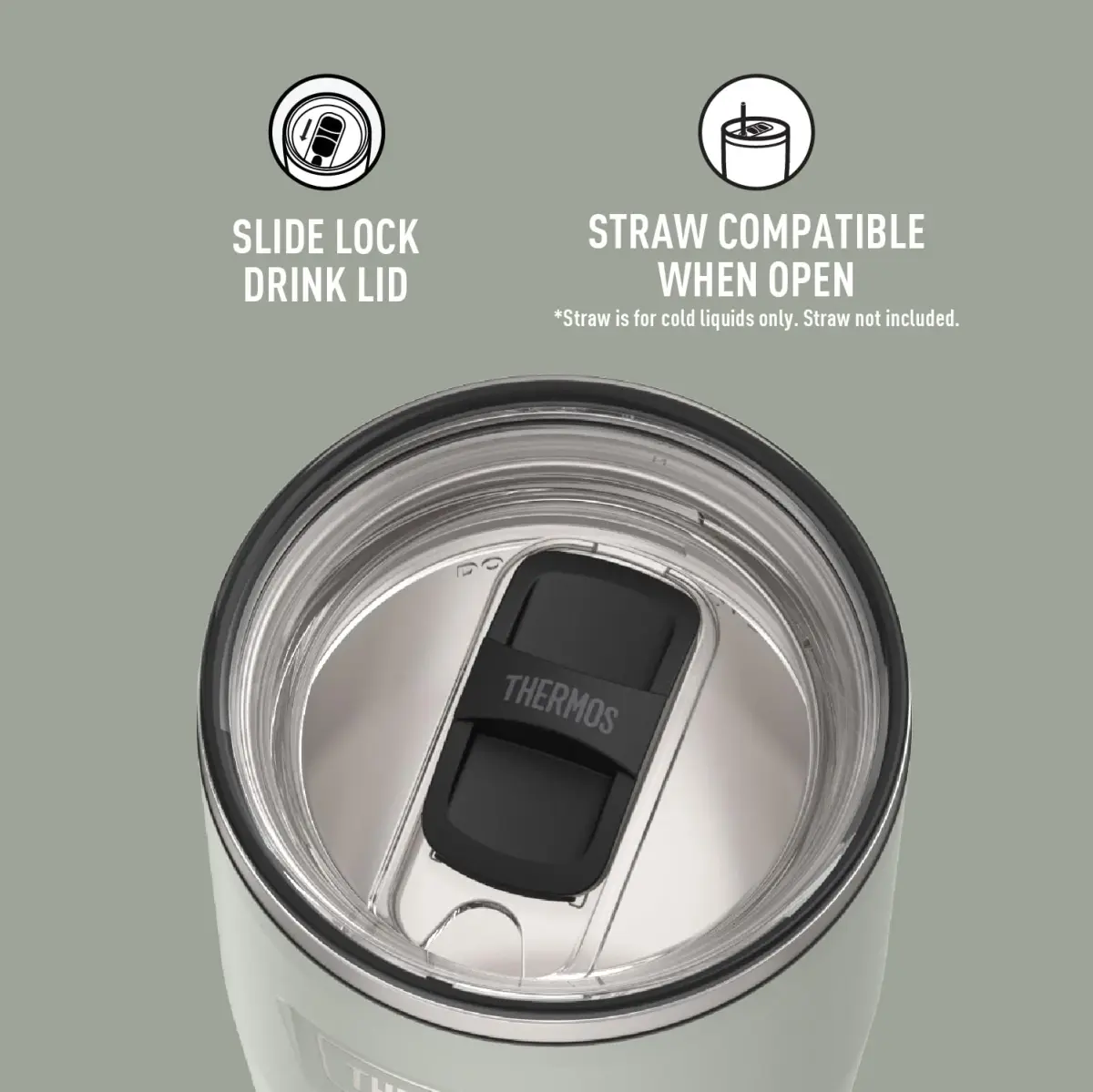 THERMOS Icon Series 24oz Stainless Steel Tumbler with Slide Lock Lid | 710ml (24 fl oz) Vacuum Insulated Tumbler - view 4