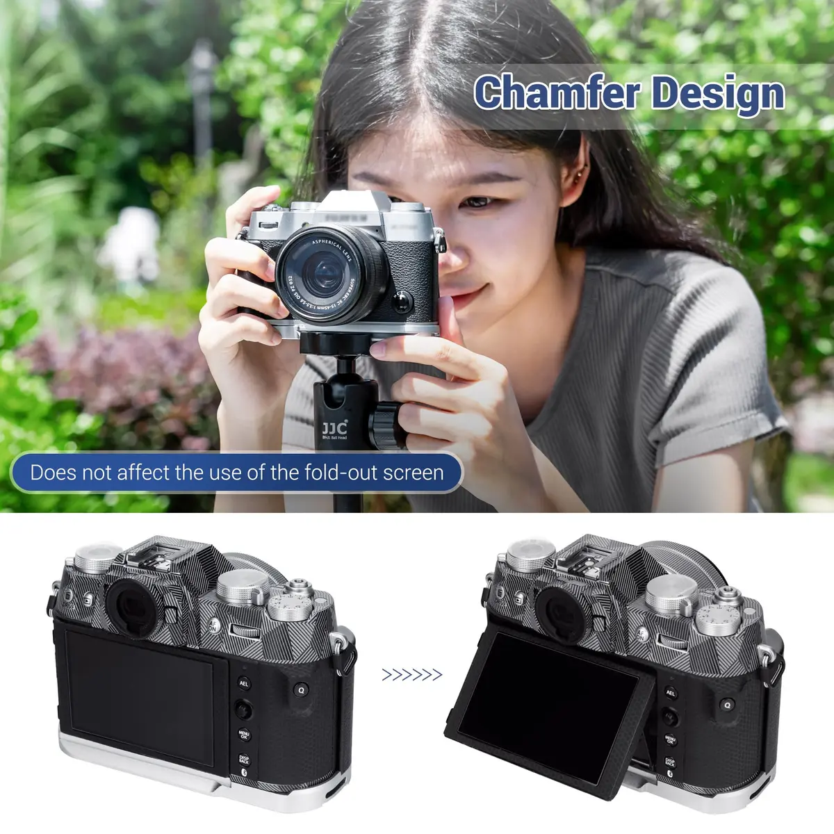 JJC Metal Hand Grip L-Shape Handle for Fujifilm X-T50 Camera, Silver | Arca Swiss Quick Release Base & 1/4''-20 Tripod Hole - view 6