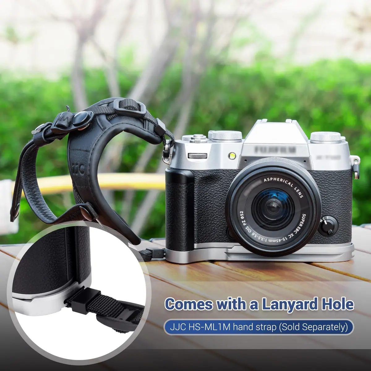 JJC Metal Hand Grip L-Shape Handle for Fujifilm X-T50 Camera, Black | Arca Swiss Quick Release Base & 1/4''-20 Tripod Hole - view 7