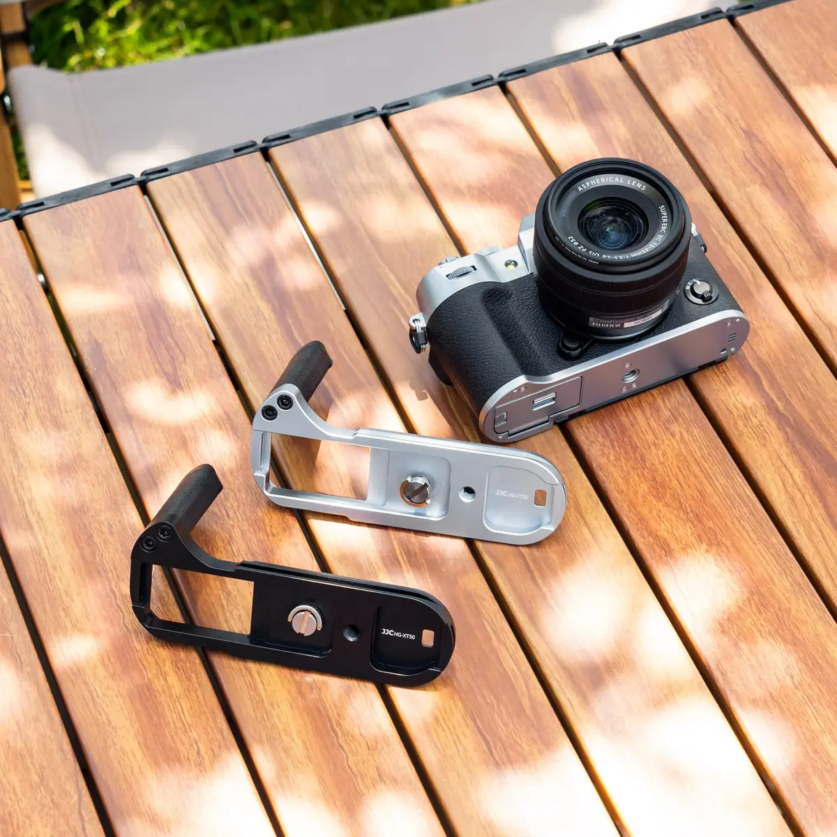 JJC Metal Hand Grip L-Shape Handle for Fujifilm X-T50 Camera, Black | Arca Swiss Quick Release Base & 1/4''-20 Tripod Hole - view 9