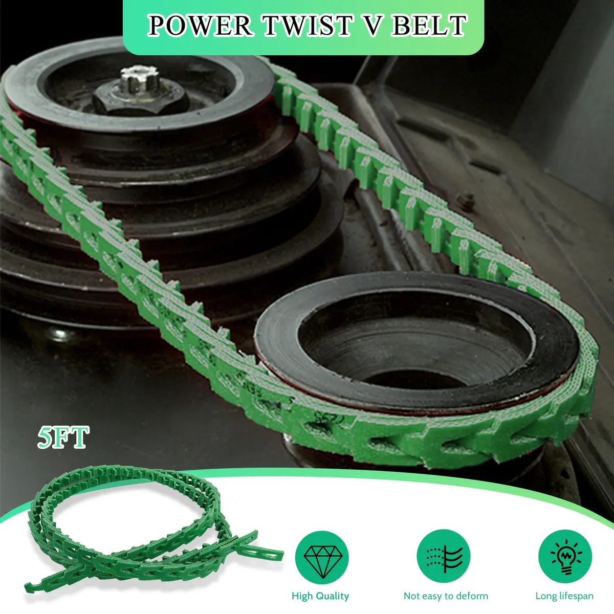 Poweka Adjustable Link V-Belt 152.4 cm (5 ft) | Power Twist V-Belt for Woodworking Tools - view 4