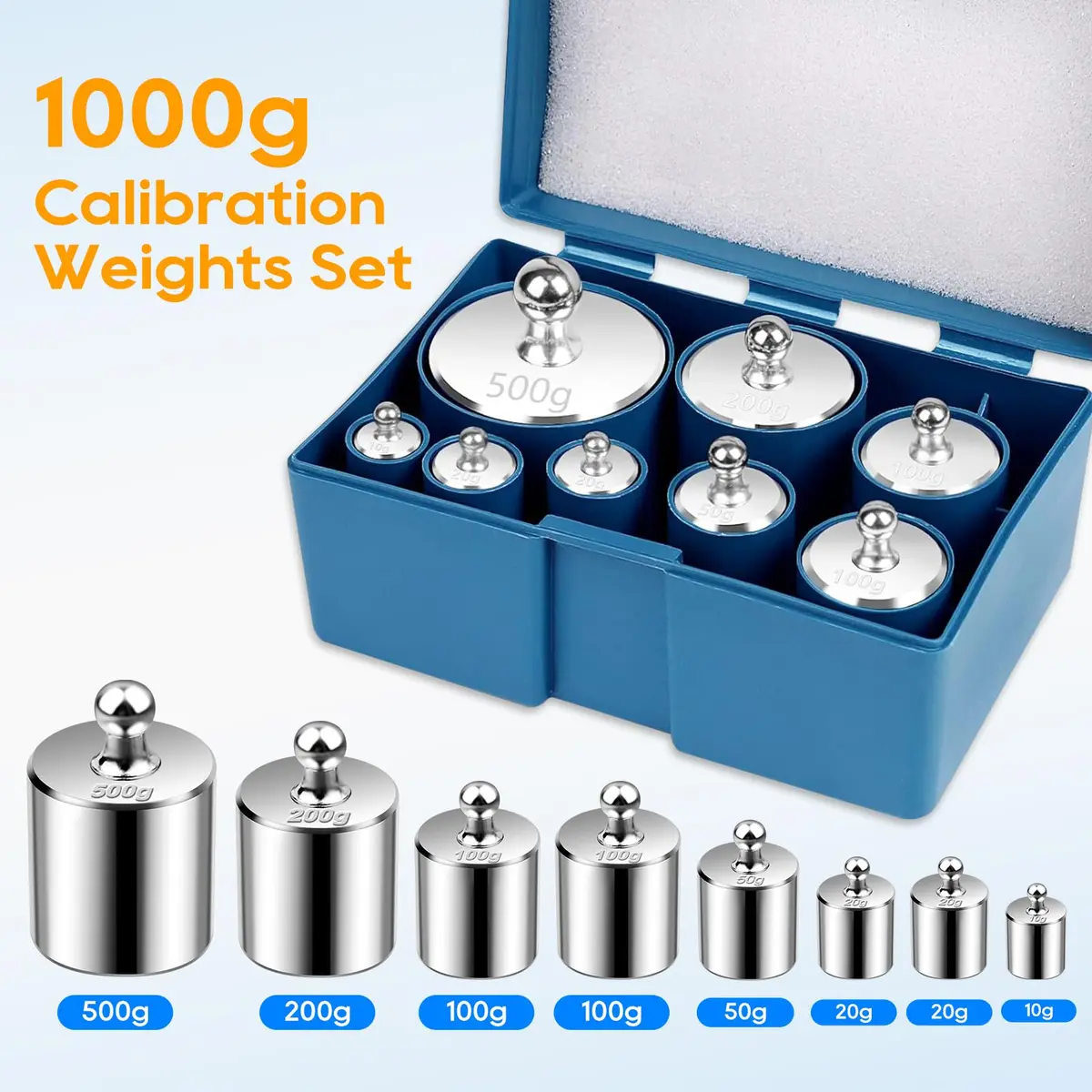 UCEC Calibration Weight Set 1000g with Case and Tweezers | Precision Measuring for Digital Scales - view 2