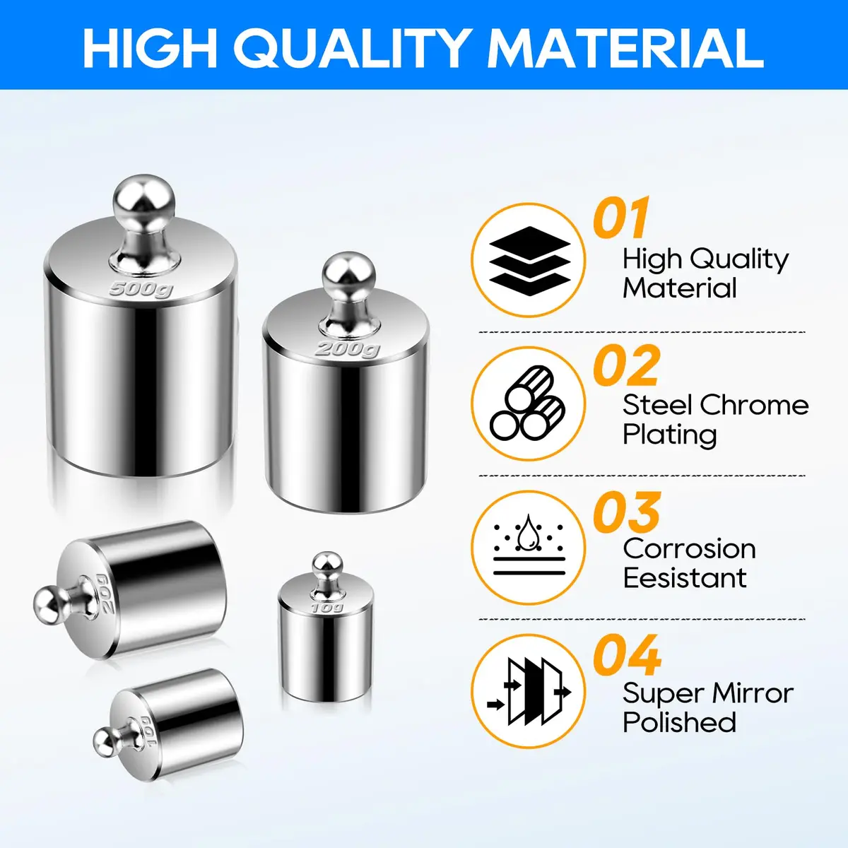 UCEC Calibration Weight Set 1000g with Case and Tweezers | Precision Measuring for Digital Scales - view 3