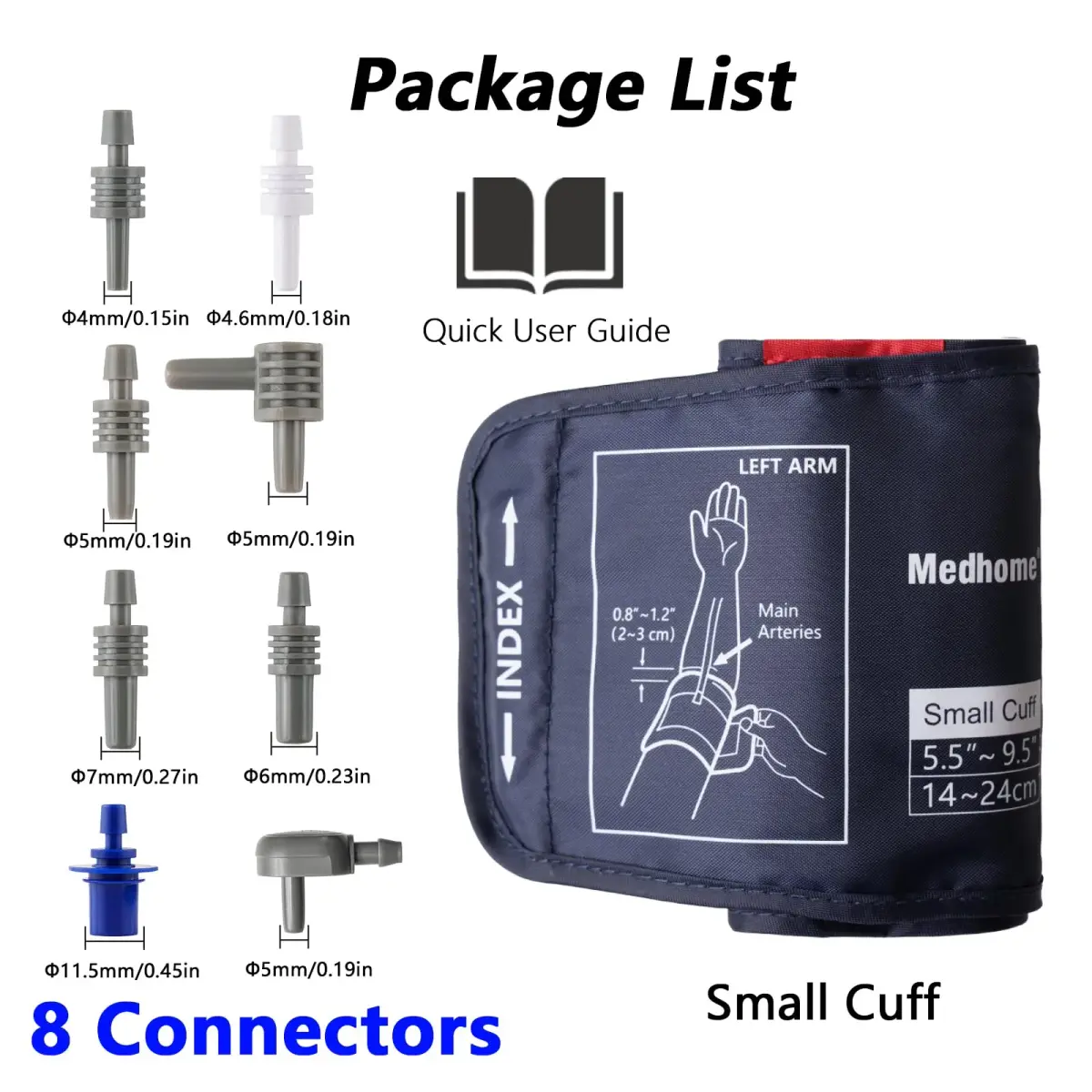 Medhome Small Blood Pressure Cuff 14-24cm (5.5"-9.5") | Accurate & Compatible Replacement BP Cuff for Small Arms - view 6