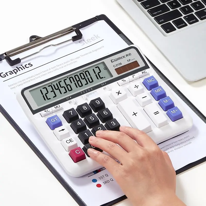 Comix Desktop Calculator 12 Digits White | Large LCD, Office & Home Use - view 9