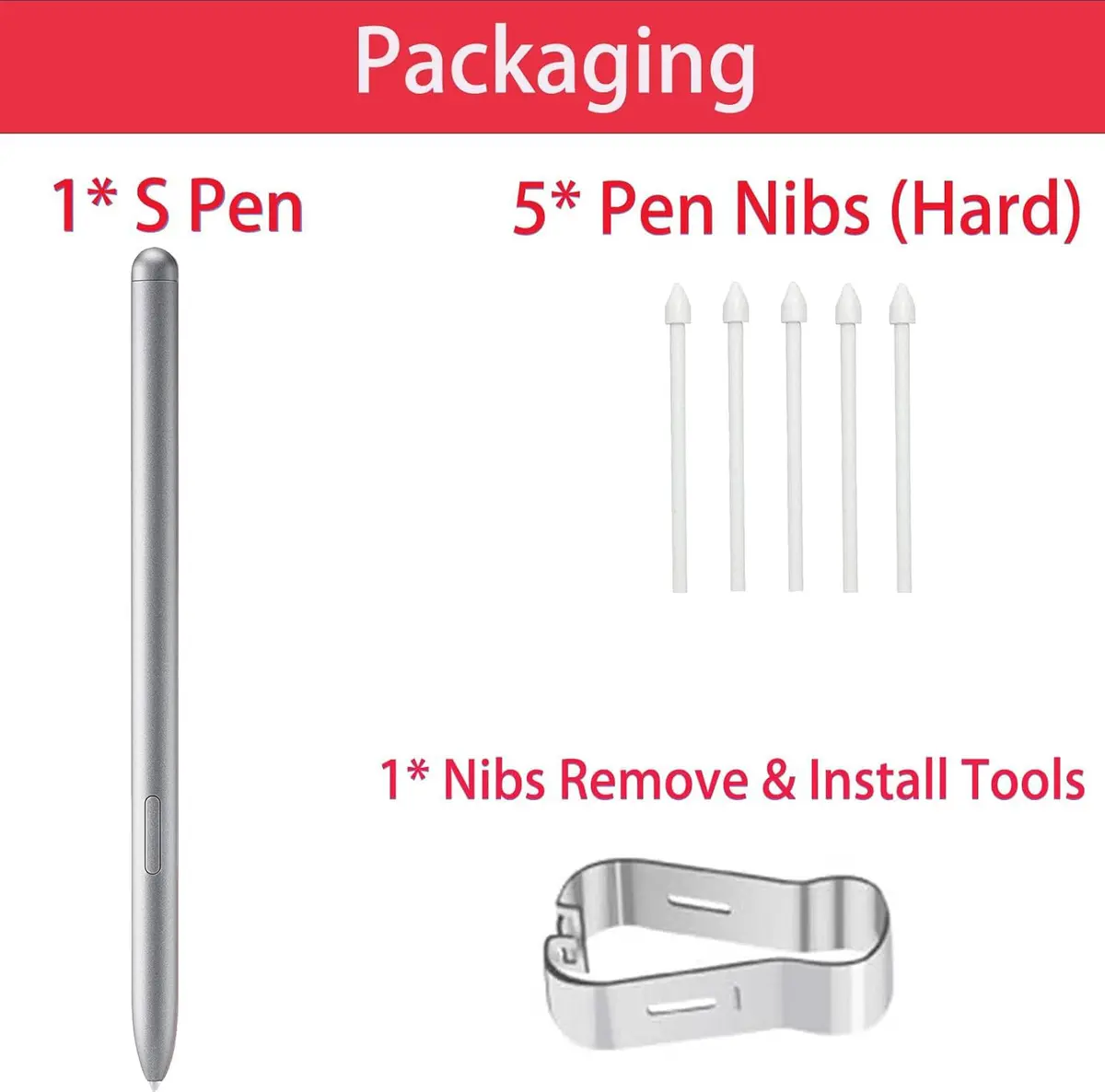 Qenw Replacement Stylus Pen for Samsung Galaxy Tab S10/S9/S8/S7/S6 Lite Series (Silver) | 4096 Pressure Levels - view 5