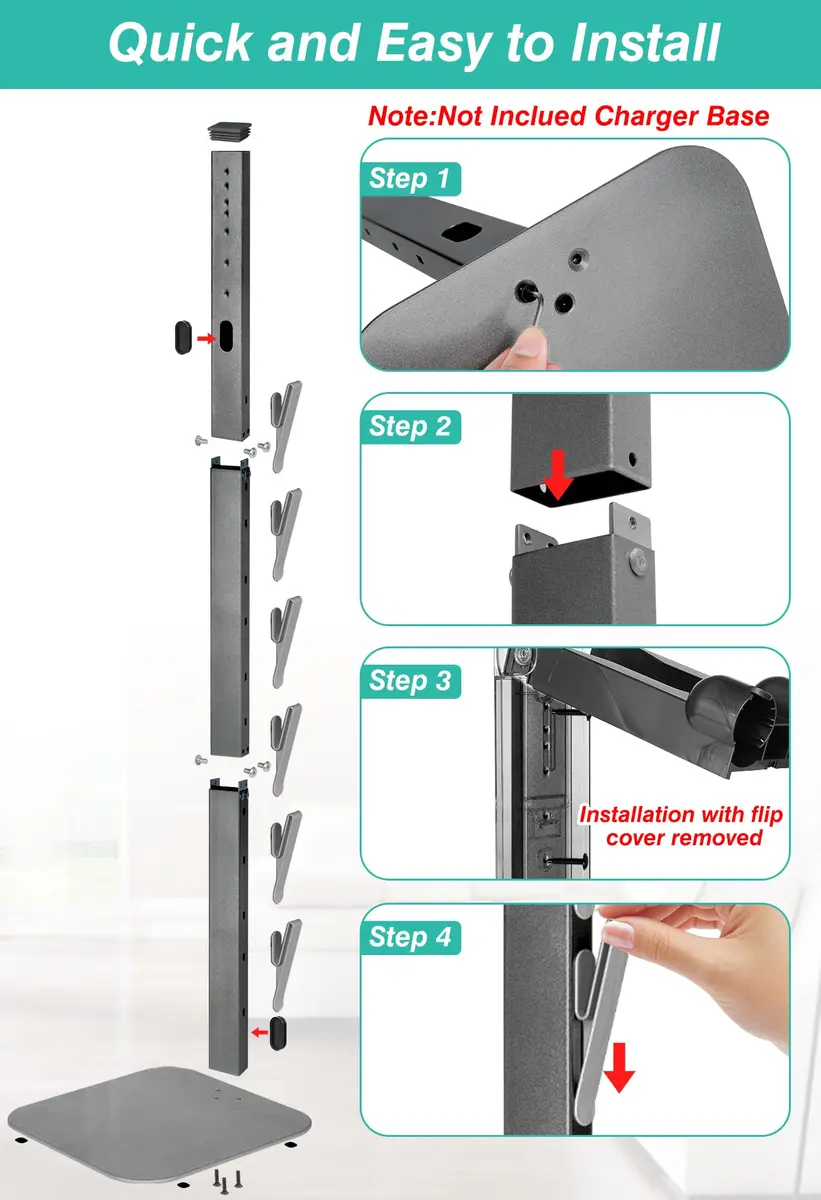 Haturi Freestanding Vacuum Stand for Dyson Cordless Stick Vacuums | 175 cm (69 inches) Tall - view 4