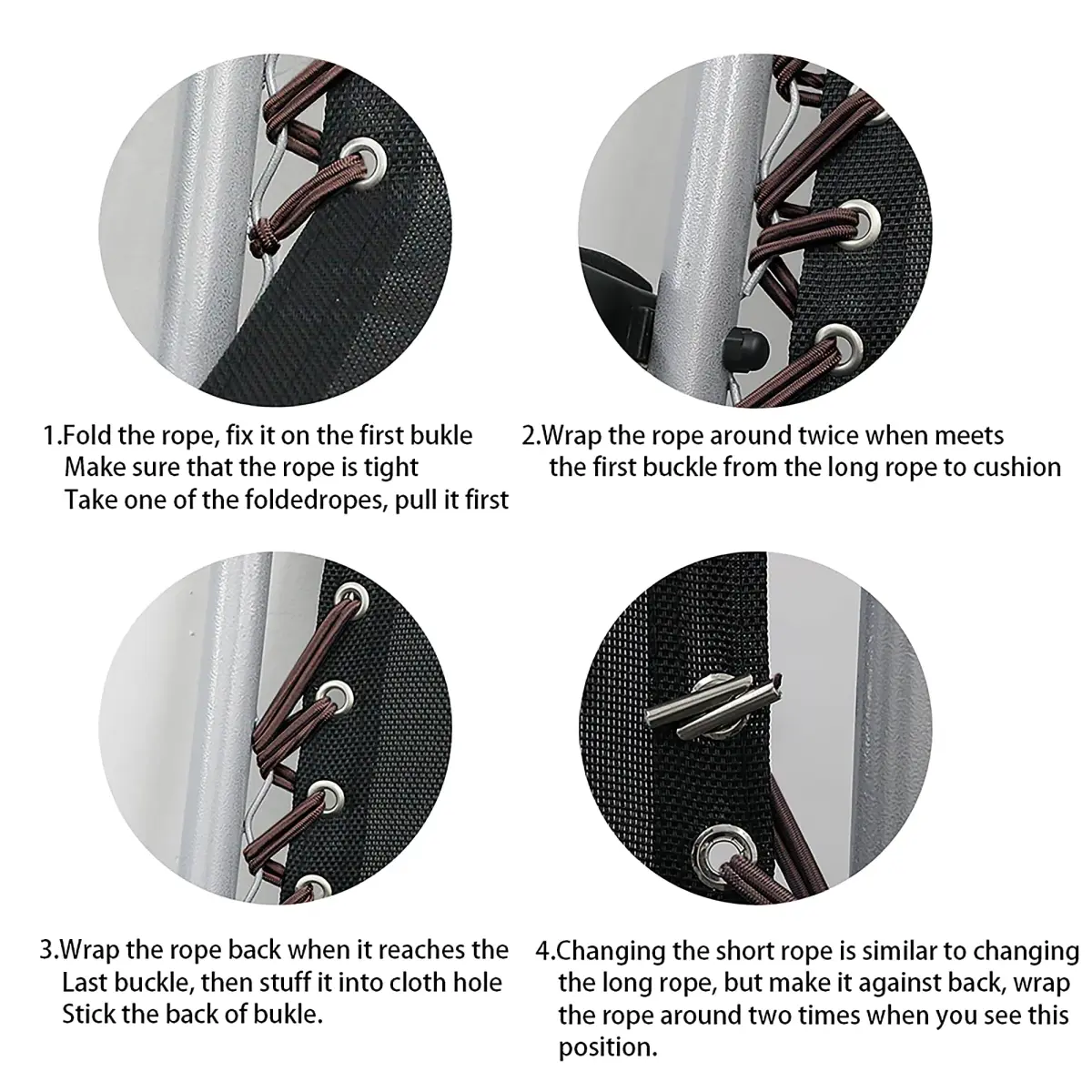 UNEEDE Zero Gravity Chair Replacement Cord Kit 252cm (98.4") Long & 165cm (65") Short | Universal Recliner Repair Parts for Most Chairs - view 5