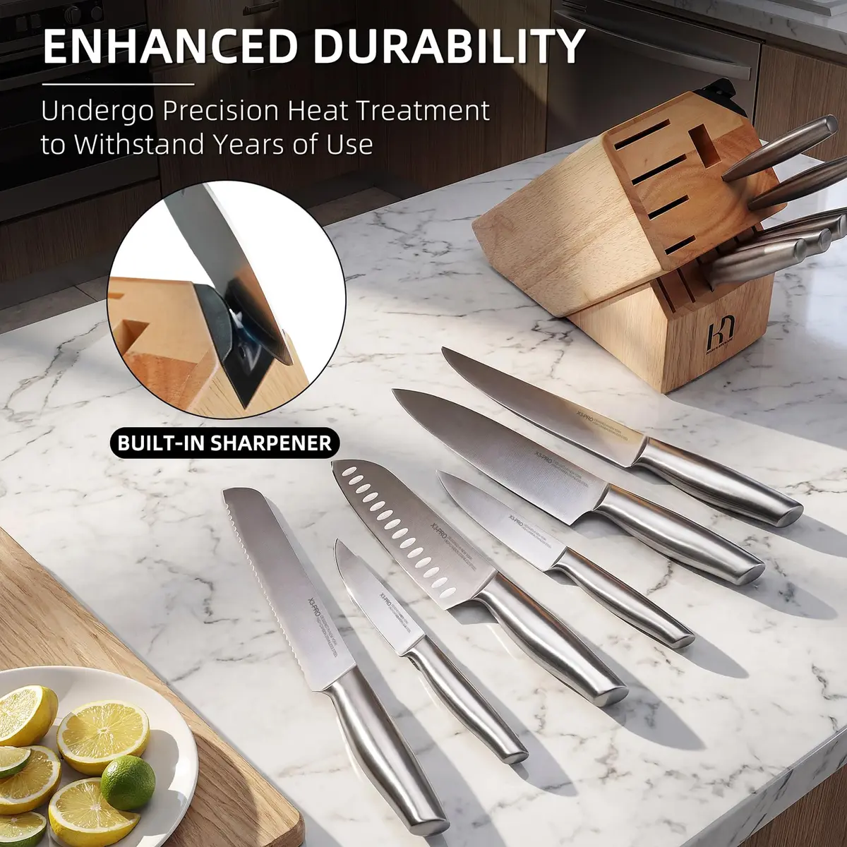 KnifeSaga 14 Pcs Knife Set with Block, Premium, Razor Sharp, Japanese Steel | 14-Piece Kitchen Knife Collection - view 5