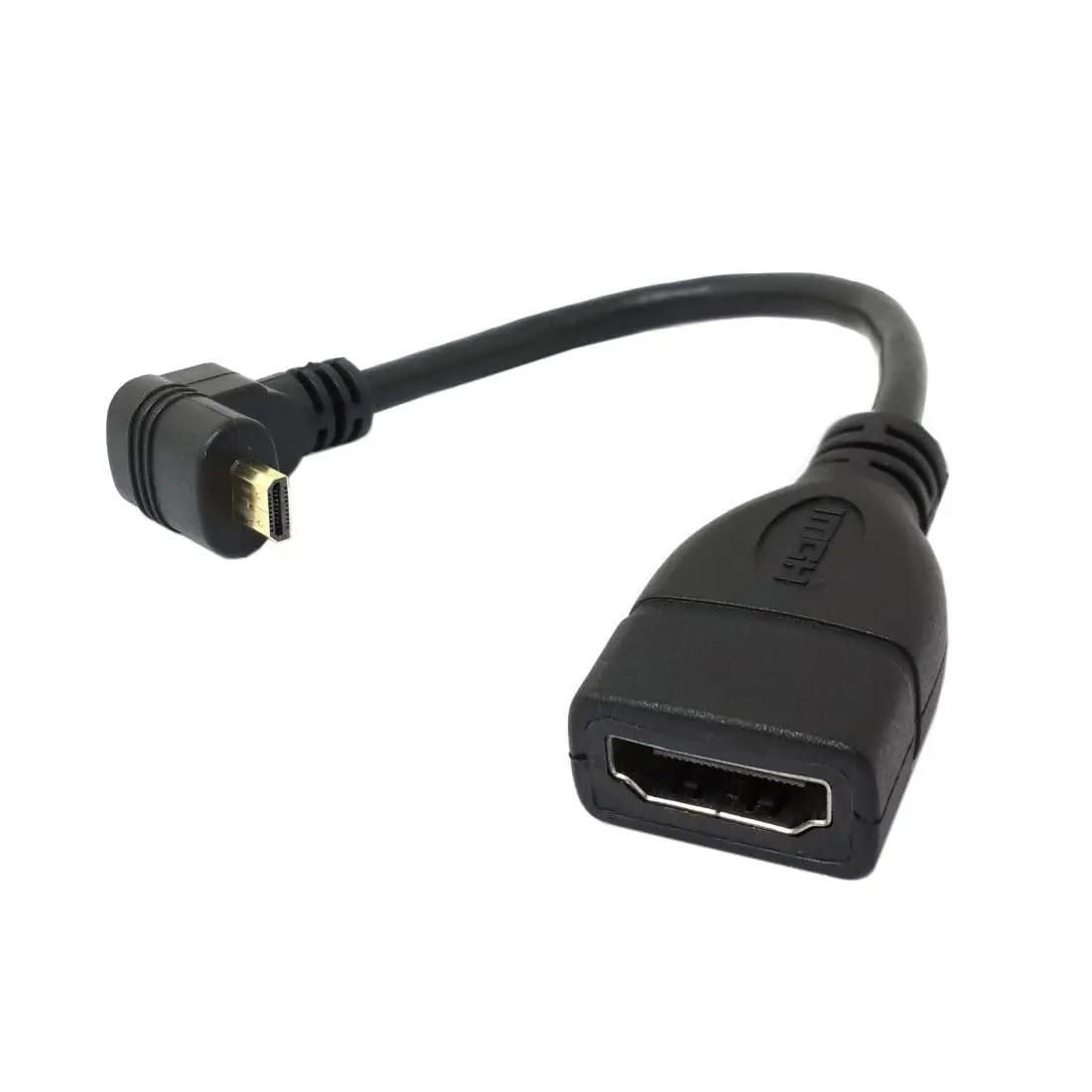chenyang Micro HDMI Male to HDMI Female 4K60hz HDTV 90 Degree UP Angled Cable Adapter for Displays Monitor Camera 10cm | True HD Connection - main product image