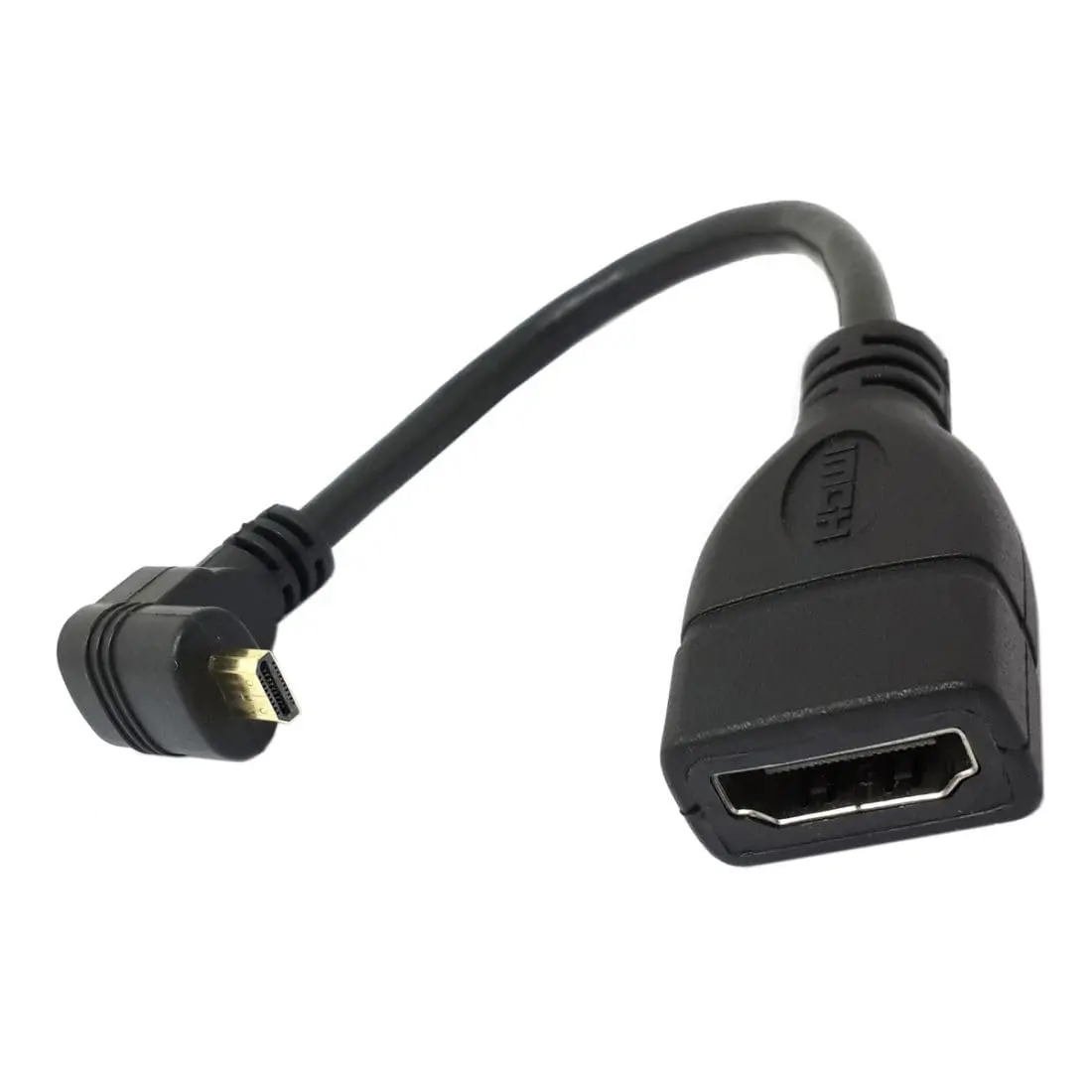 chenyang Micro HDMI Male to HDMI Female 4K60hz HDTV 90 Degree UP Angled Cable Adapter for Displays Monitor Camera 10cm | True HD Connection - view 8