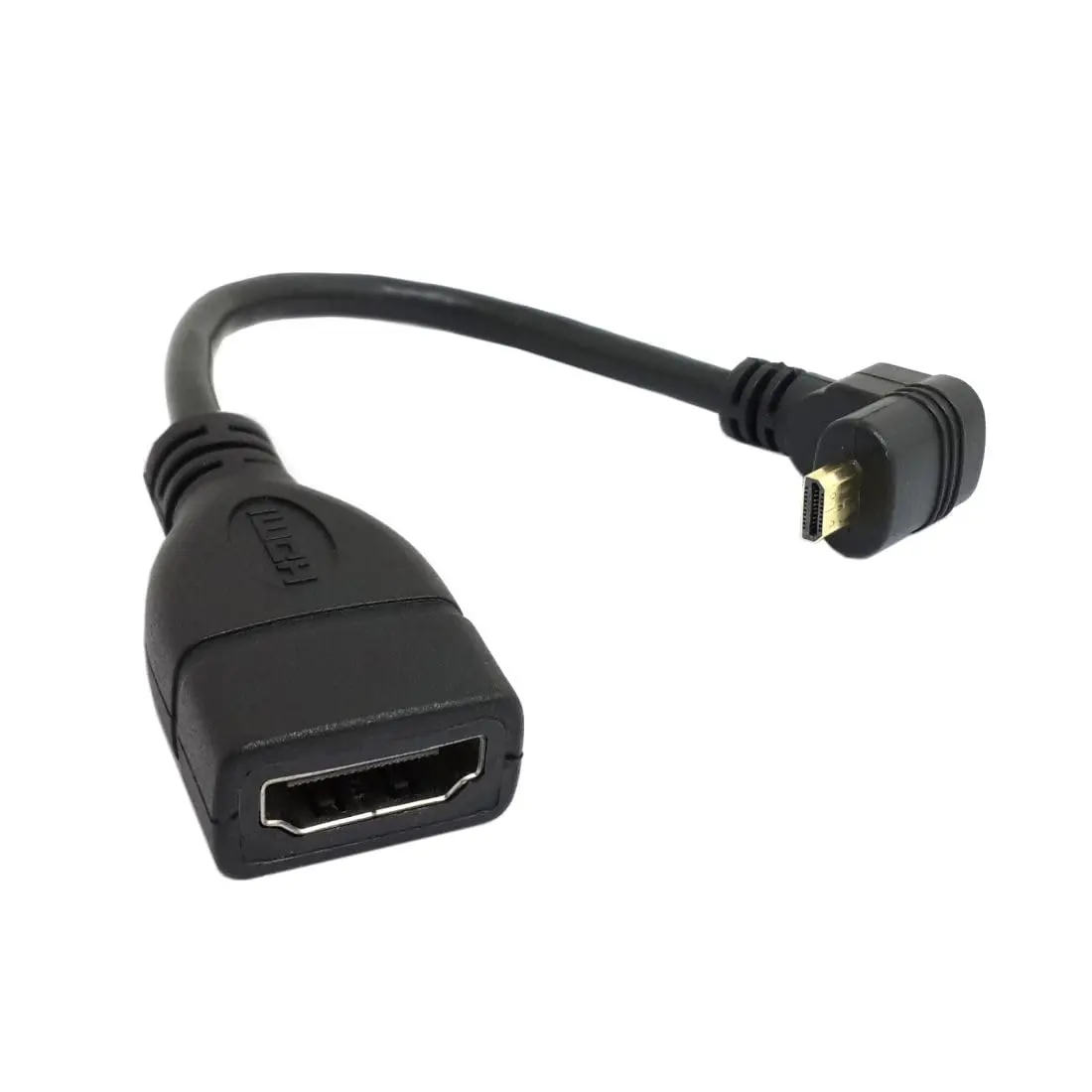 chenyang Micro HDMI Male to HDMI Female 4K60hz HDTV 90 Degree UP Angled Cable Adapter for Displays Monitor Camera 10cm | True HD Connection - view 9