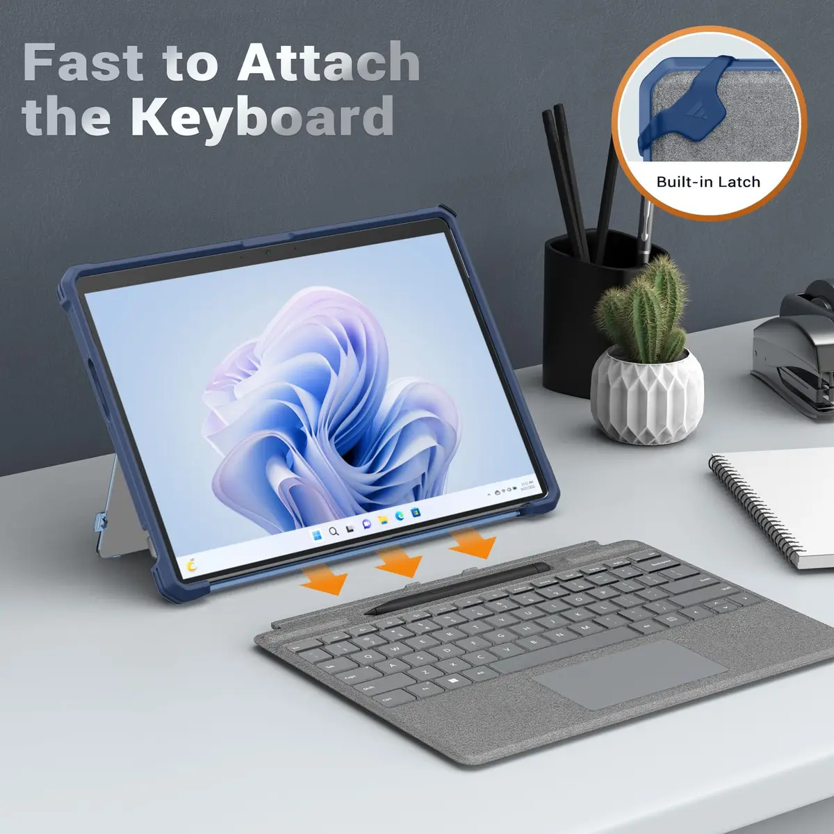 MoKo Blue Hybrid Protective Case for 13" Microsoft Surface Pro 12th 2026, Surface Pro 11/10/9 | Shockproof Kickstand Hand Strap - view 6